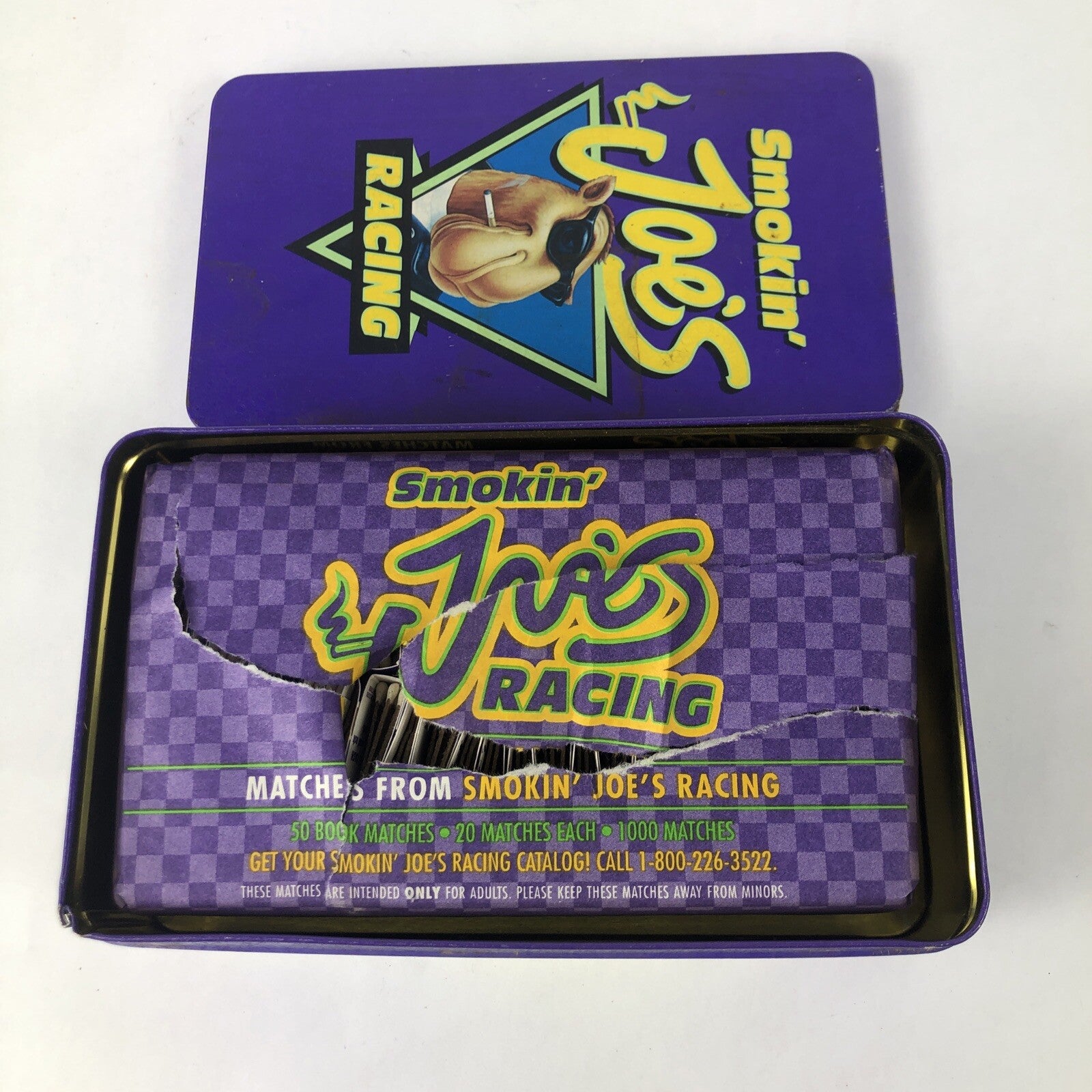 Camel Powered Smokin Joe’s Racing Tin With Matches Collectors item - LOOK