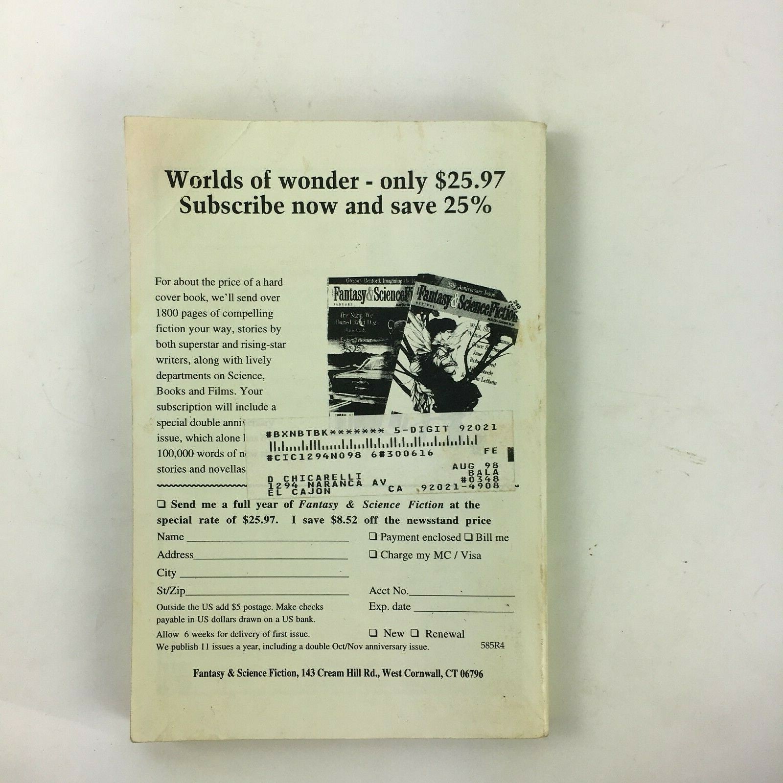 May Fantasy & Science Fiction Magazine The Allies Mark GestonBruce SterlingRobin