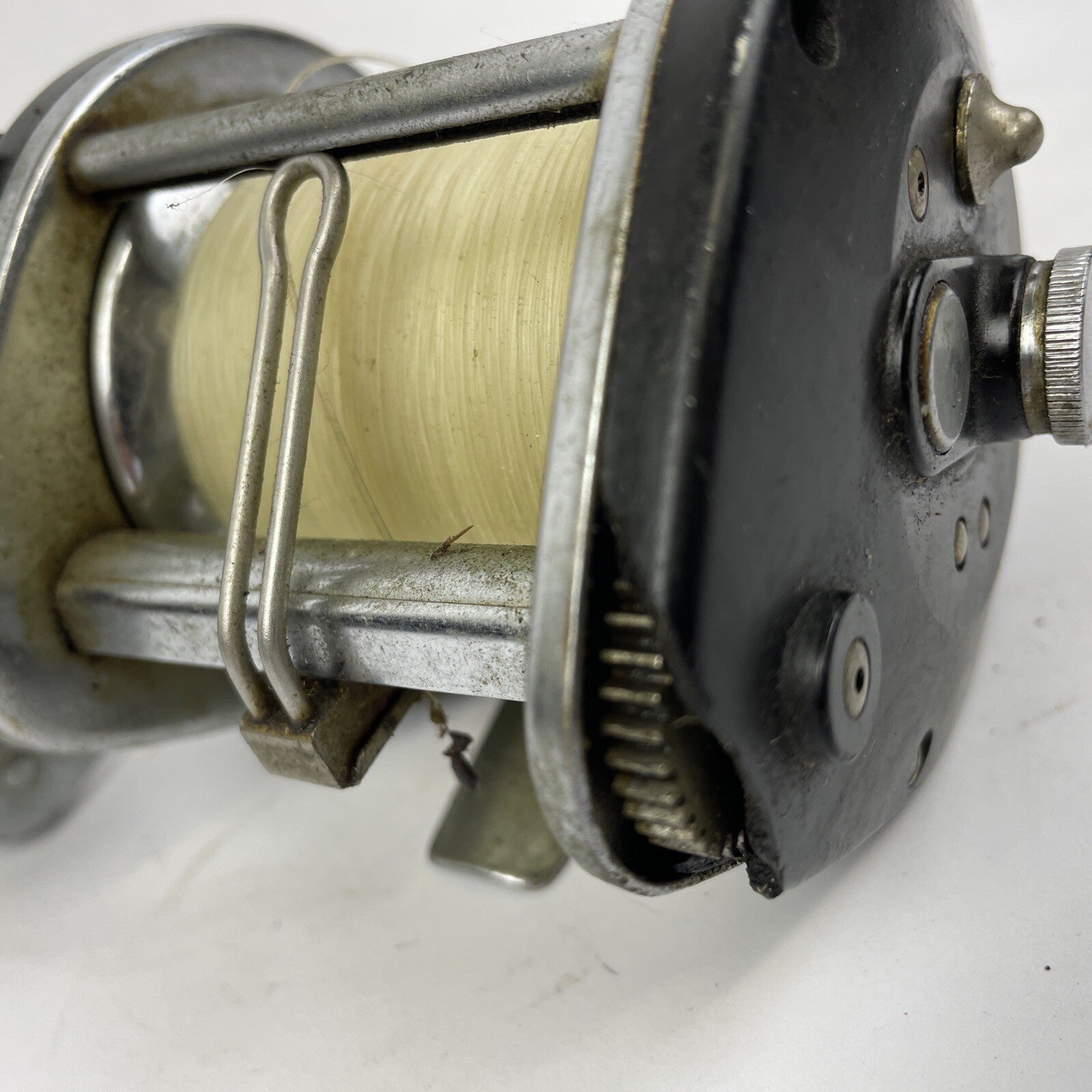 Vintage True Temper Ocean City 923C Fishing Reel Clicker Drag Level wind Working