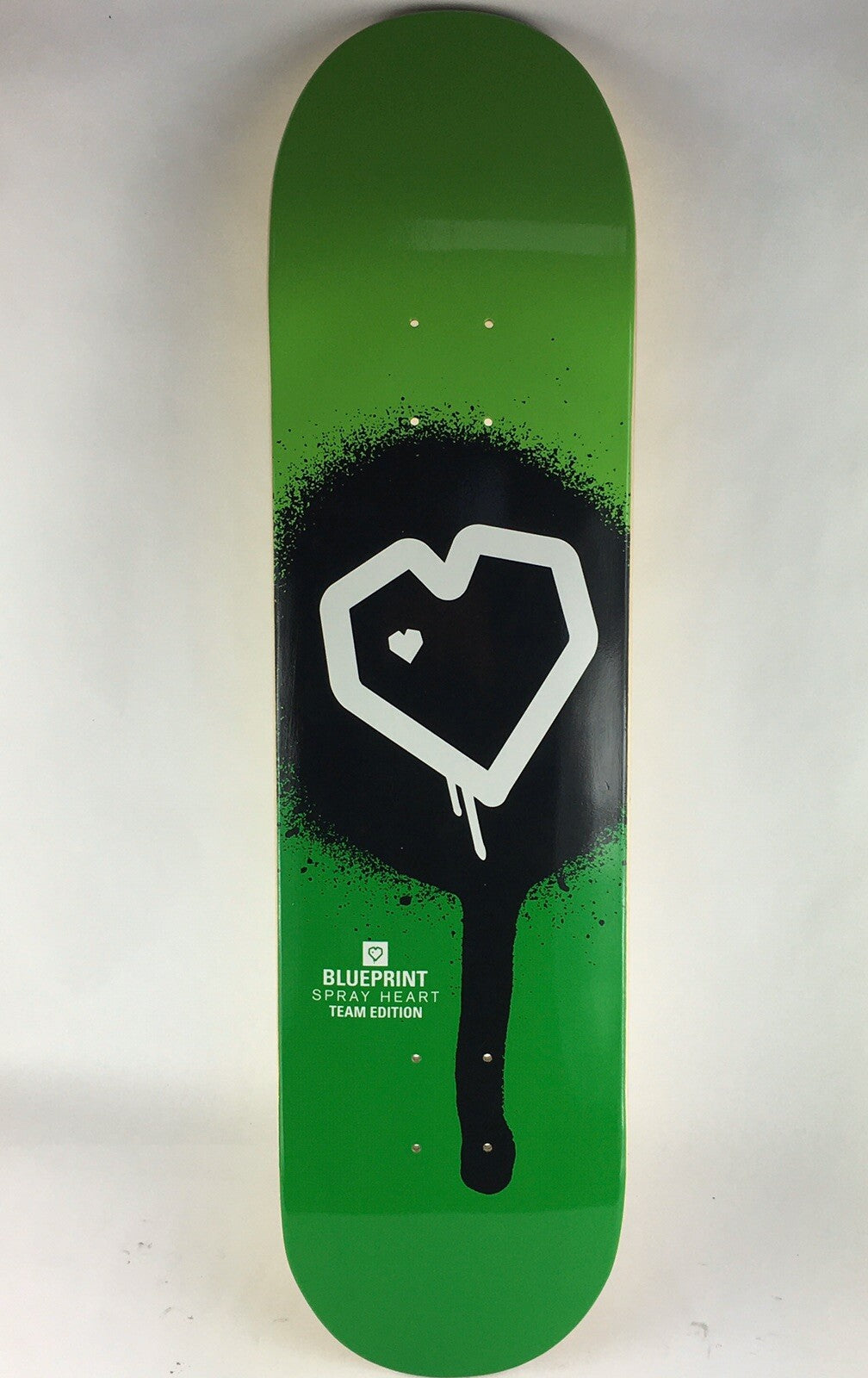 BLUEPRINT skateboards deck 8" RARE quality Spray Heart Green