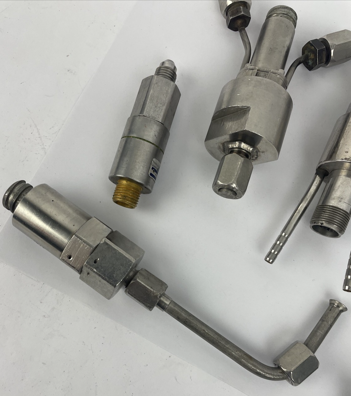 Lot of 7 stainless steel pressure transducers from assorted brands