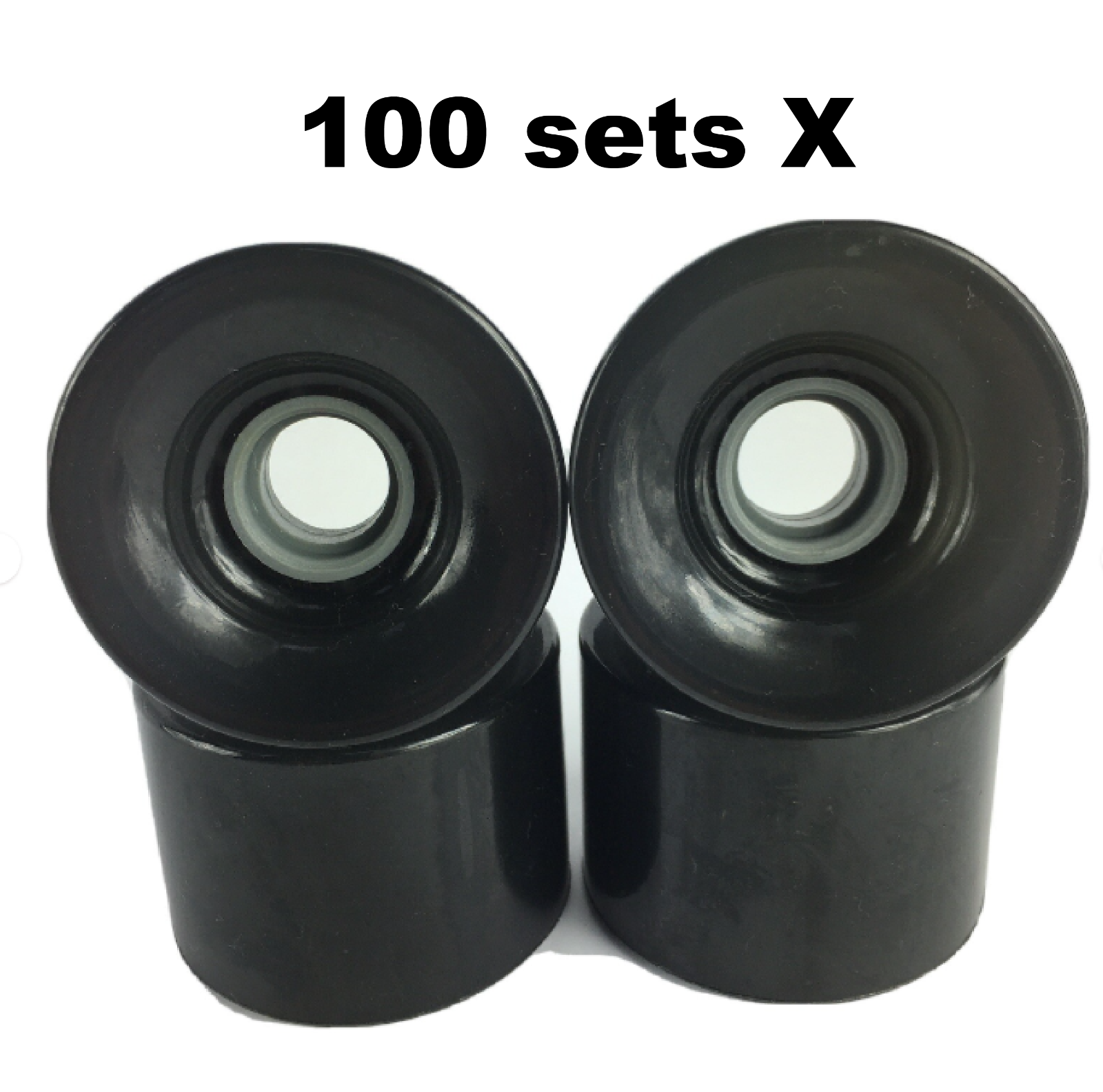 100 Sets 70mm x 50mm 78A Longboard Cruiser Wheels Smoke Black Clear USA Made