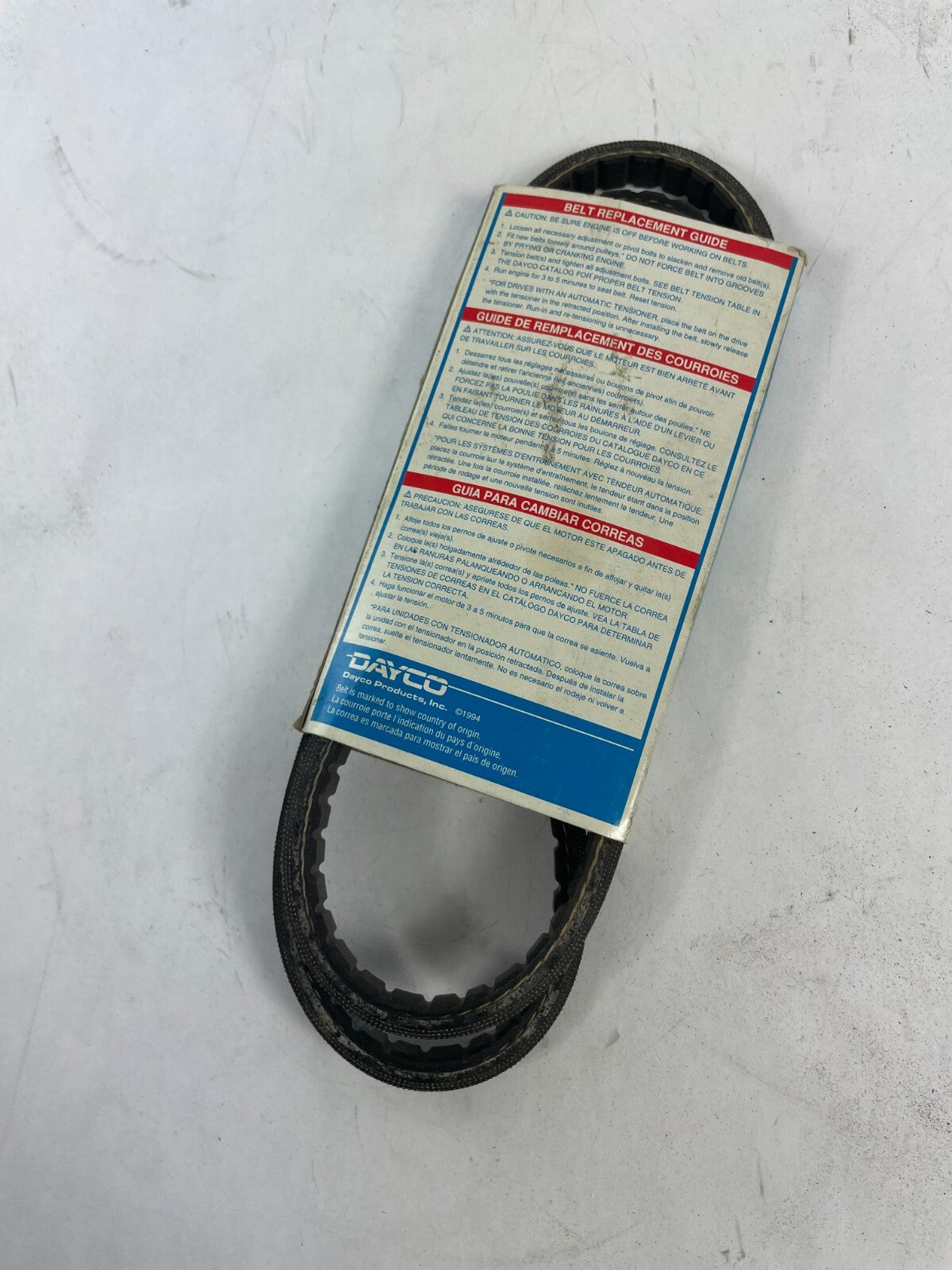Dayco Top Cog 15388 11A0985 premium utility V-belt OEM replacement drive belt for automotive and industrial applications.