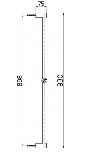 Nikles A745.TX.000.51N Carbon 90 CM Slide BarShower Slide Bar - Hard Graphite