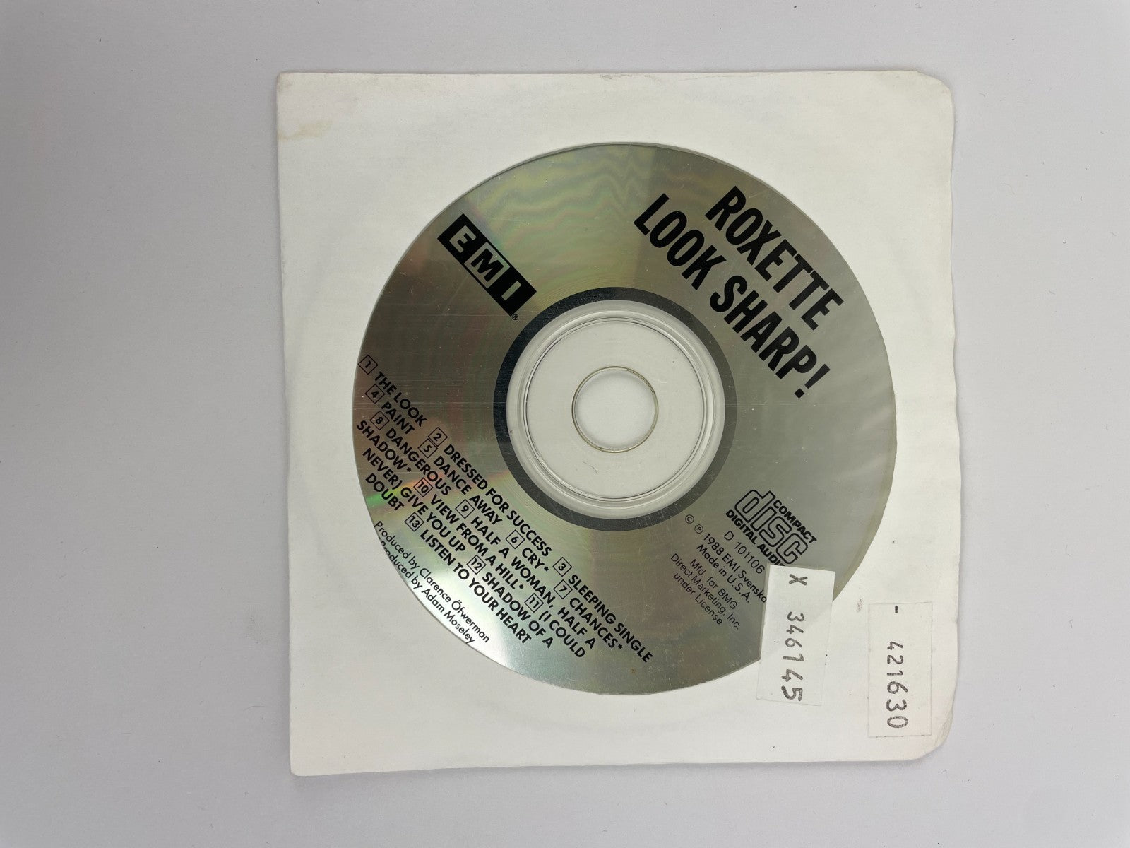 Roxette Look Sharp Digital Audio CD EMI Svenska AB 1988