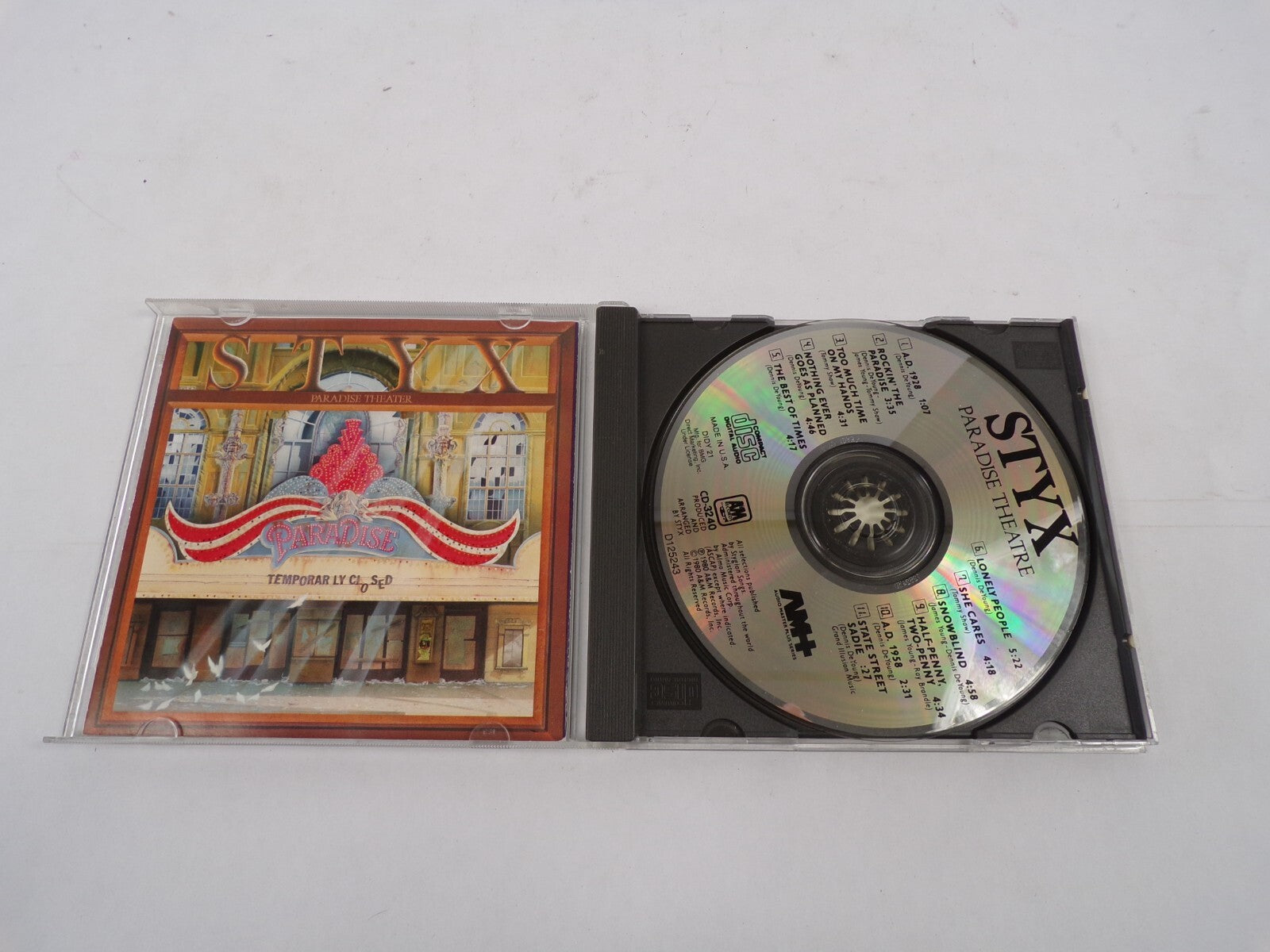 Styx Paradise Theater Lonely People She Cares Snowblind State Street Sadie CD#26