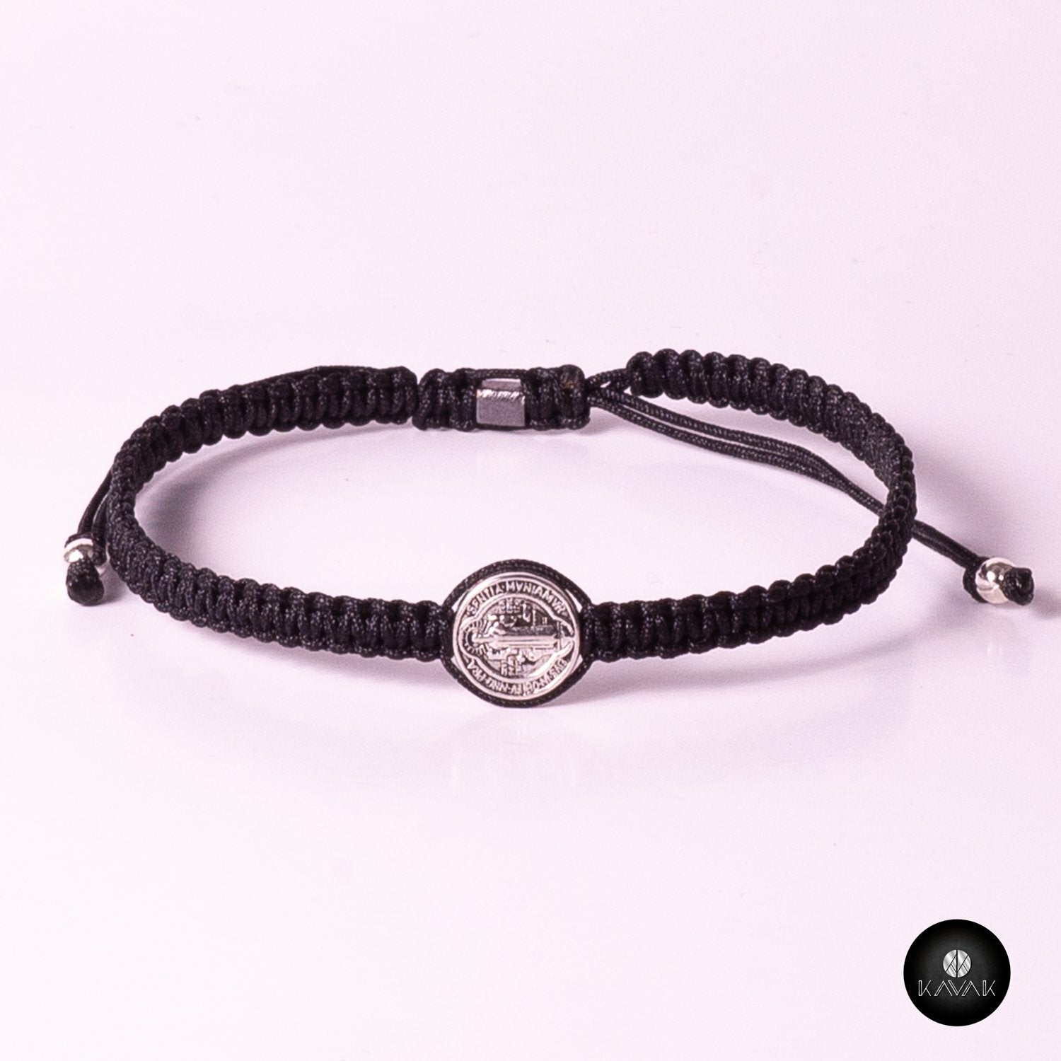 Kavak - Handmade Men Black - Saint Benedict Adjustable Bracelet