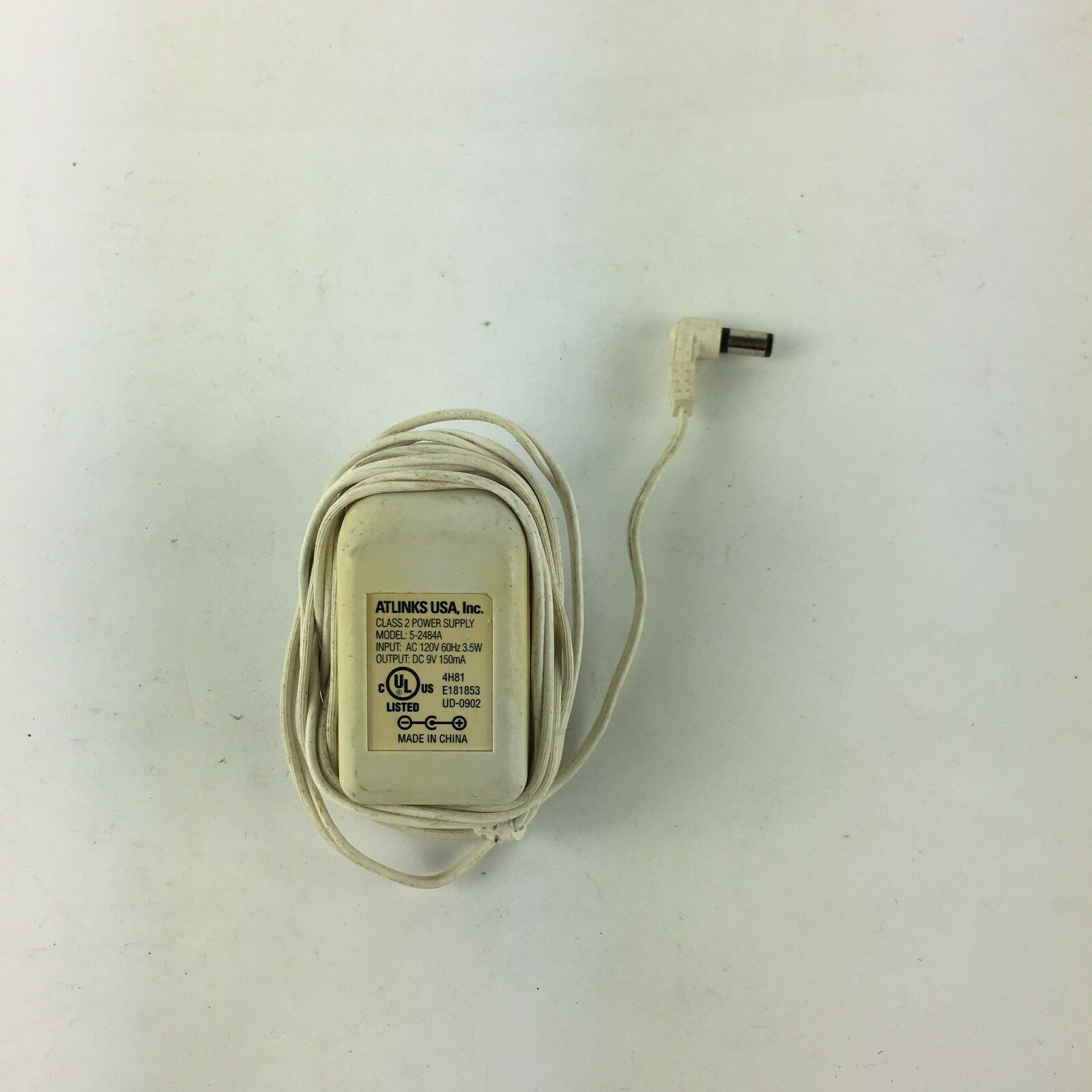 Genuine ATLINKS USA 5-2484A Class 2 Output 9V 150mA Power Supply Adapter A17
