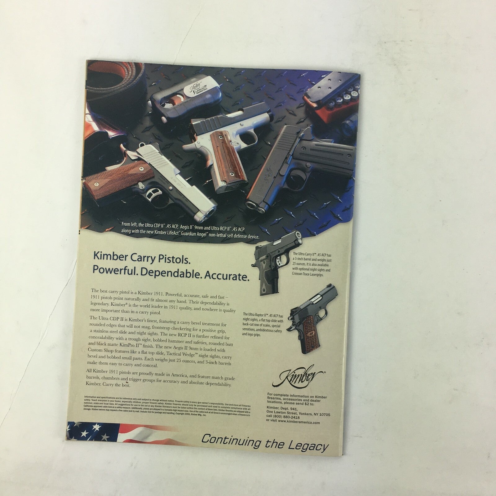 February 2007 AmericanRifleman Magazine Made for America's Best Taurus OSS.45ACP