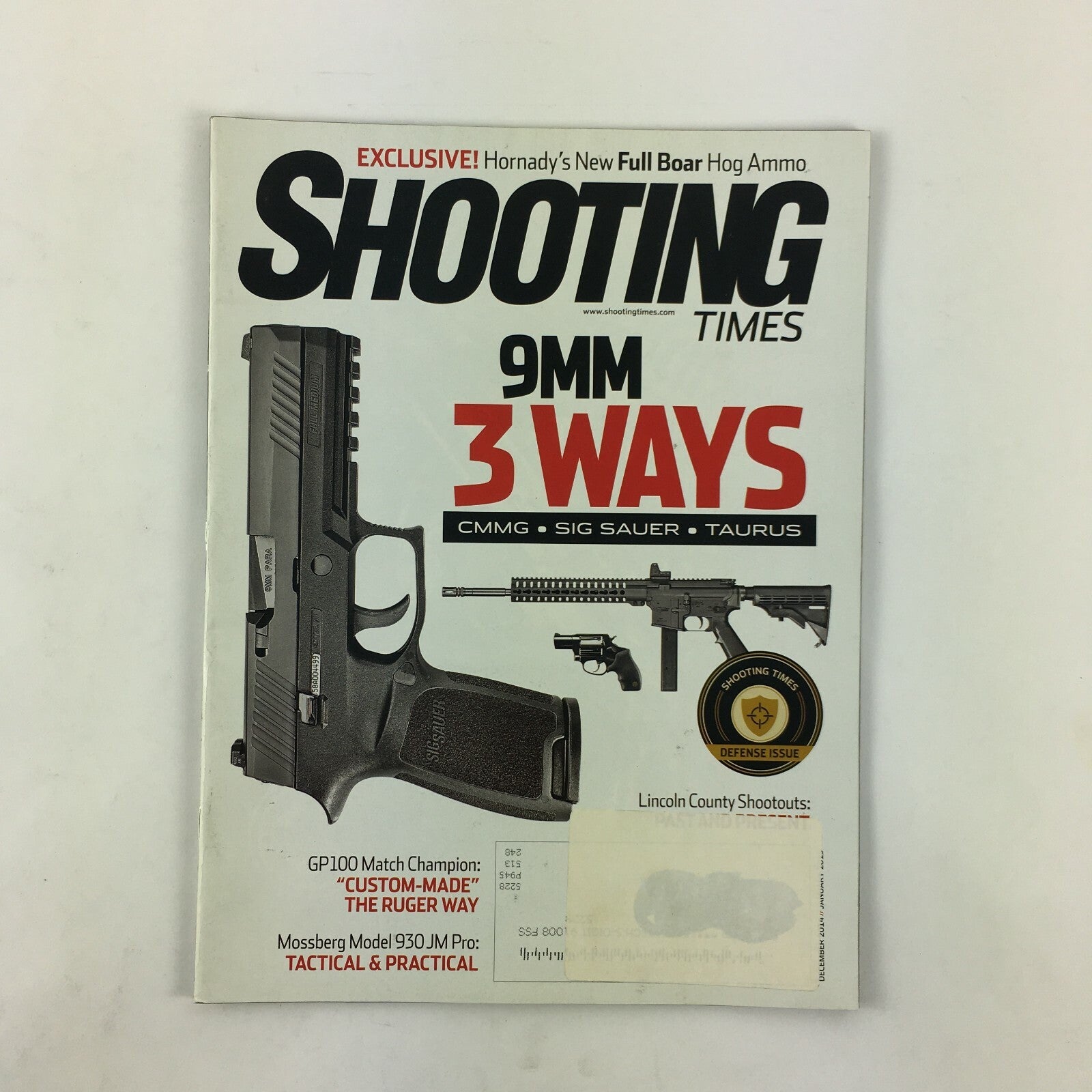 December 2014 Shooting Times Magazine 9mm 3 Ways Sig Sauer Taurus Mossberg 930JM