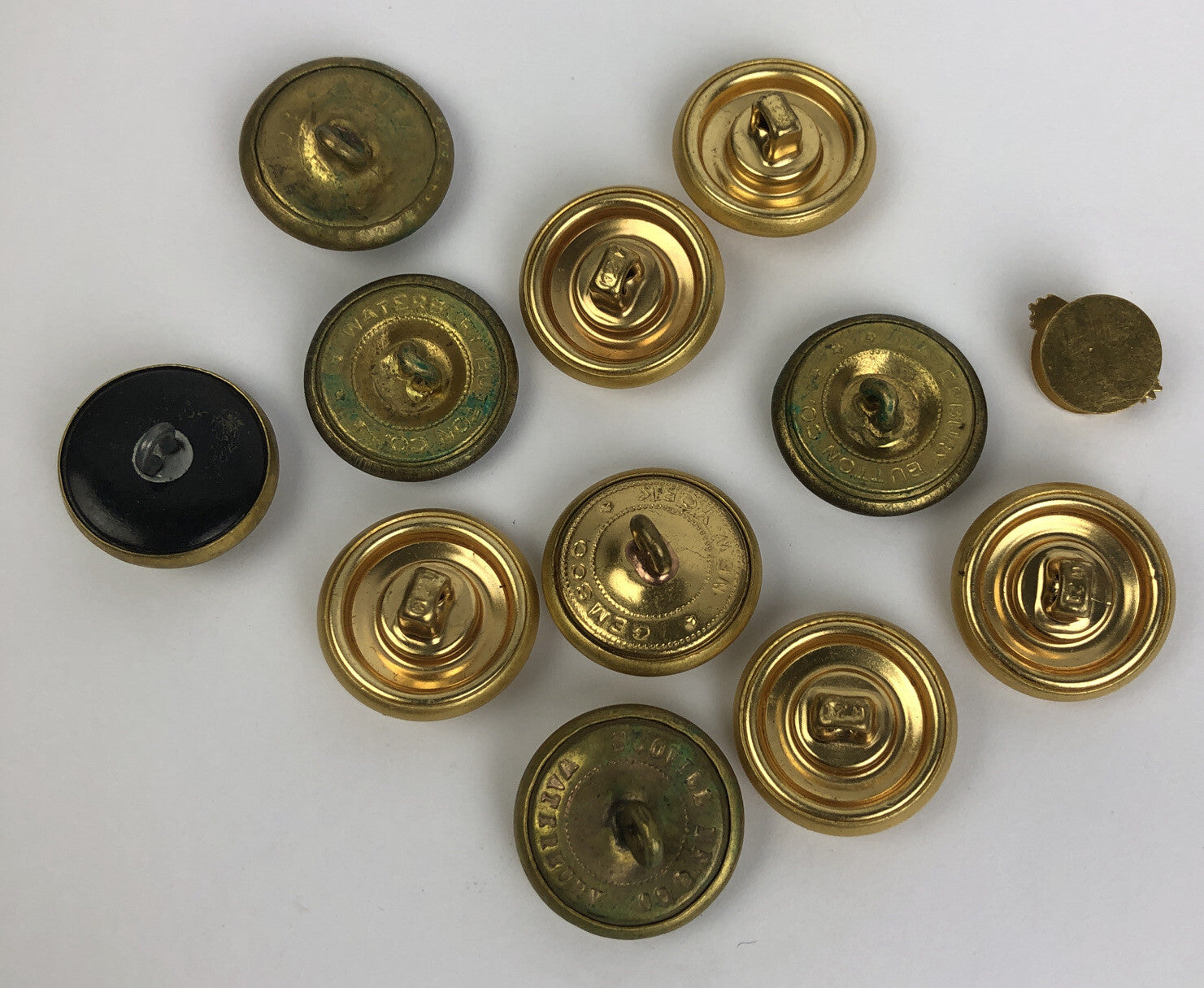 Vintage Mixed Lot of 12 Military US Army Dress Uniform Button WATERBURY CO. +