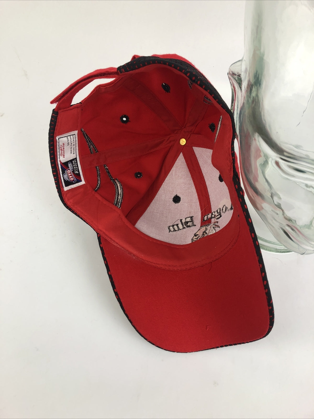 Vintage LOGAN ELM High School Braves Hat Hook & Loop Closure RED OSFM OTTO Caps