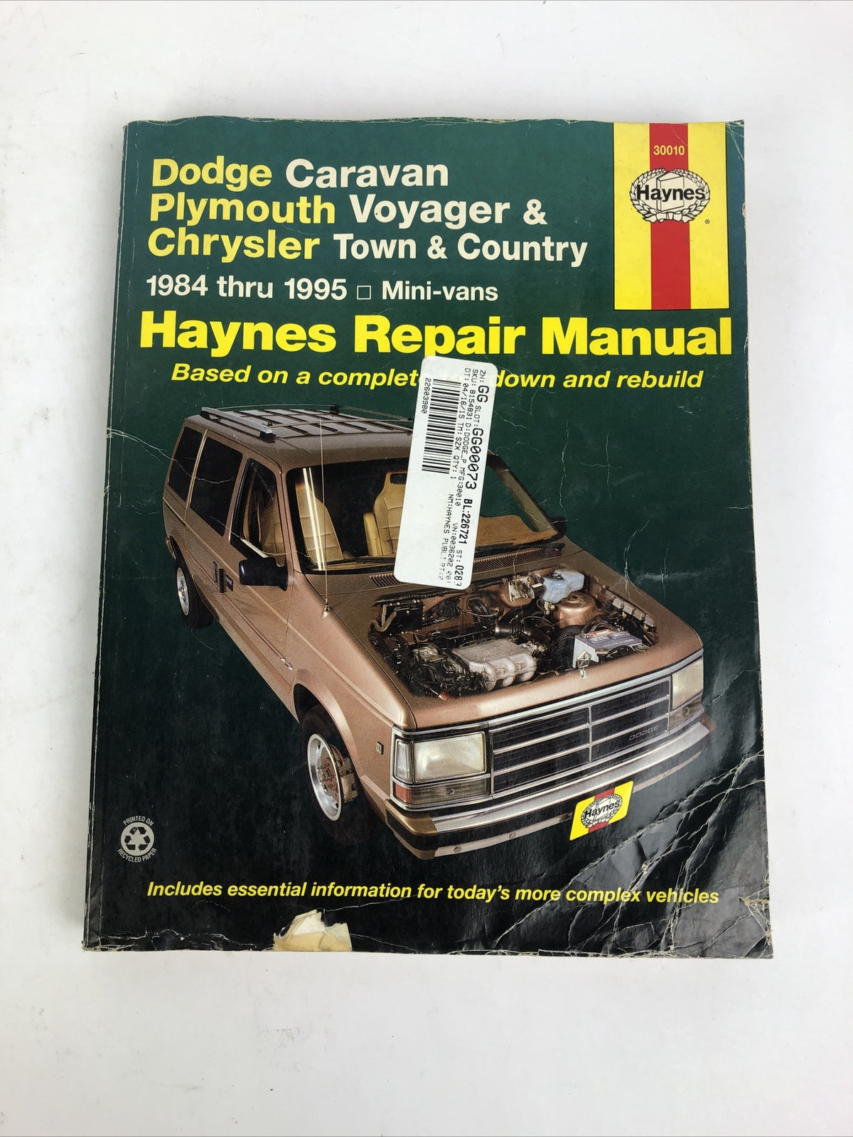Haynes 30010 Repair Manual Dodge Caravan Plymouth Voyager Chrysler Town/Country