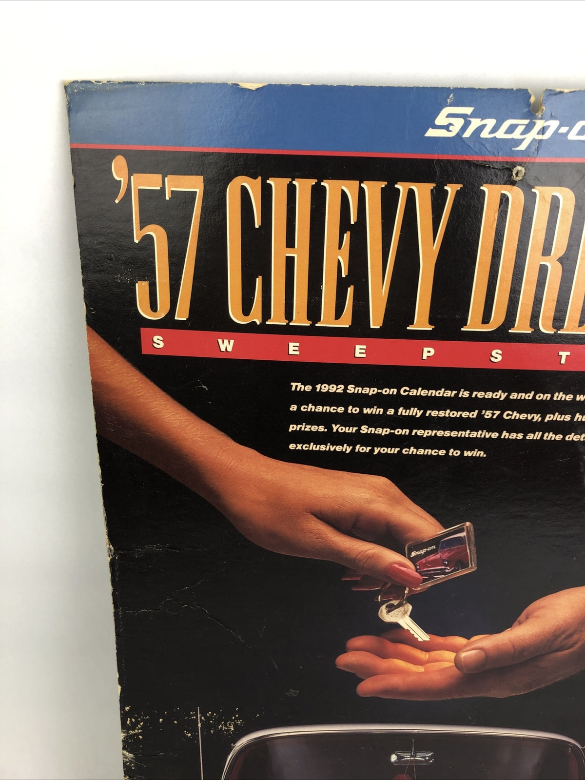 Original VTG Snap-on Tools '57 Chevy Dream Car Sweepstakes Advertisement Poster