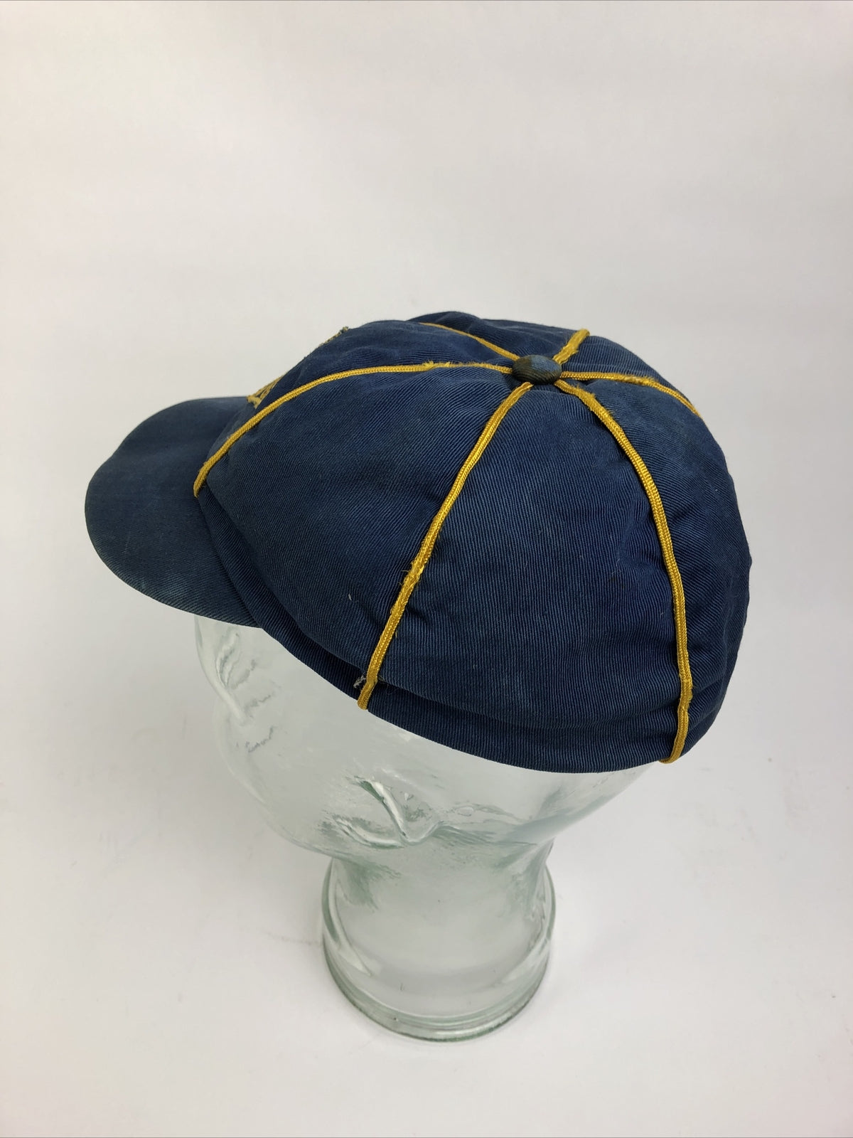 VINTAGE 60s 70s Cub Scouts BSA Blue Gold Uniform Hat Boy Scout Official Wolf Cap