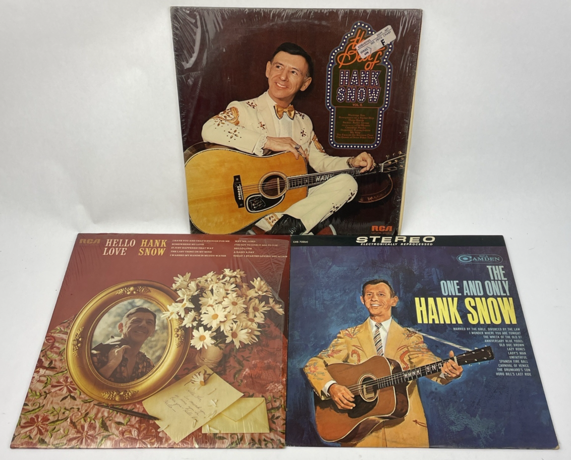3 x HANK SNOW - THE ONE AND ONLY - HELLO LOVE - The Best Of H.S. LP Vinyl Record