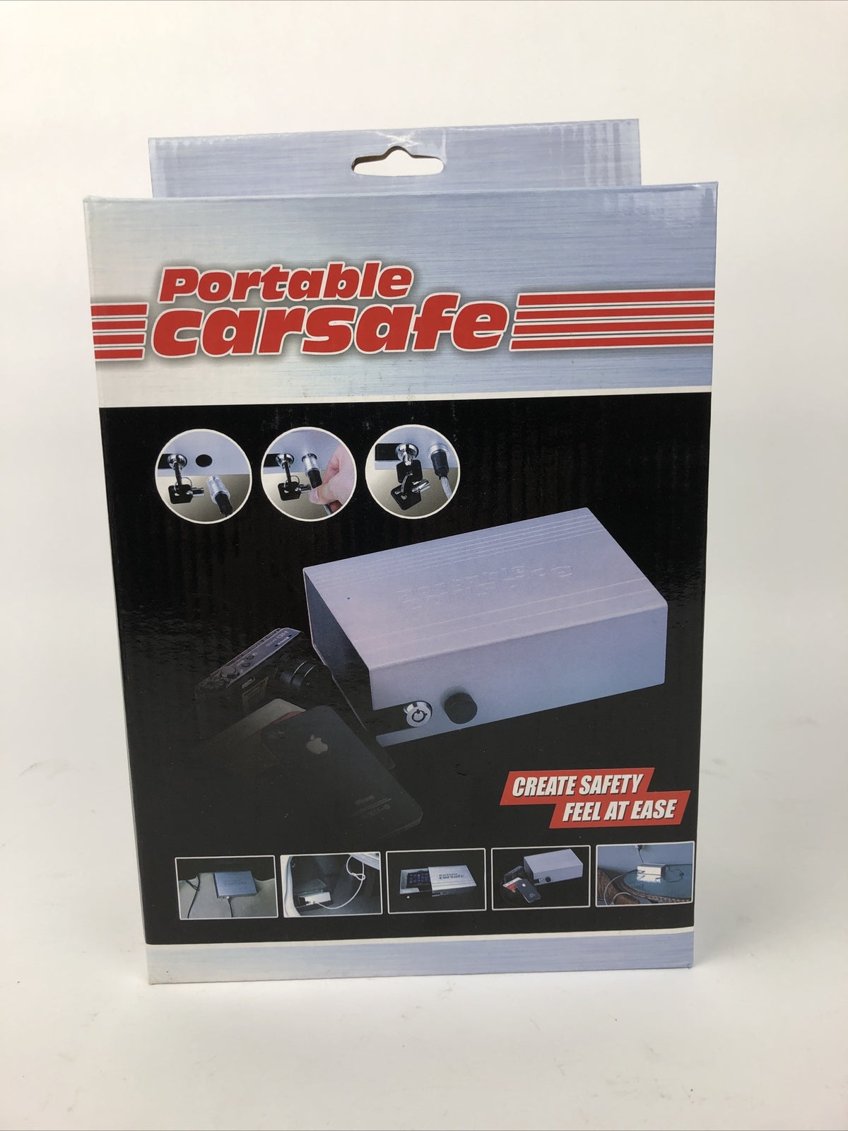 CAR SAFE Portable Small Car Gun Safe for Pistols Handgun Valuables Key Lock ITNL