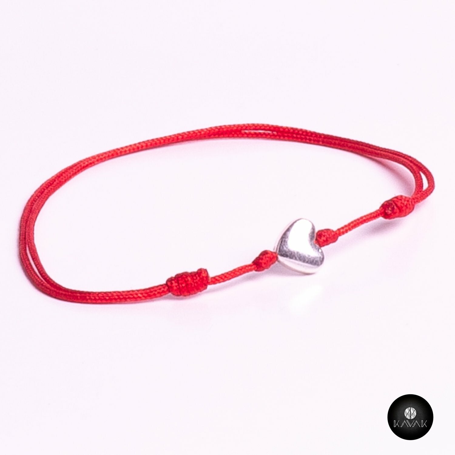Kavak Handmade Women's Bracelet Silver plated Red Heart Soul
