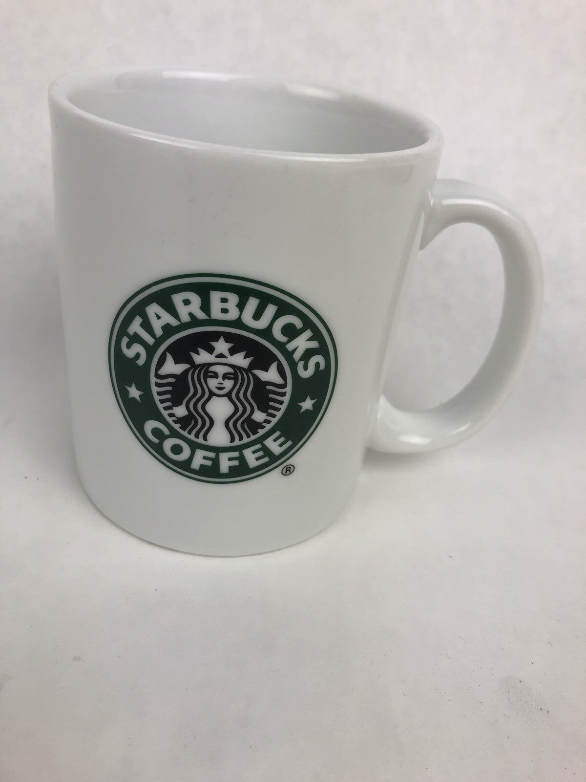 White Starbucks Coffee Mug Mermaid Logo 5” Tall 12 oz Tea Cup Latte 2006
