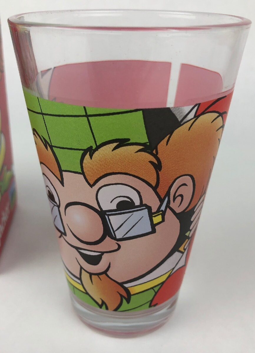 Loacker Wafers Cookies Elf Glass Cup Tumbler 5” Rare Collectible NIB Red/Green