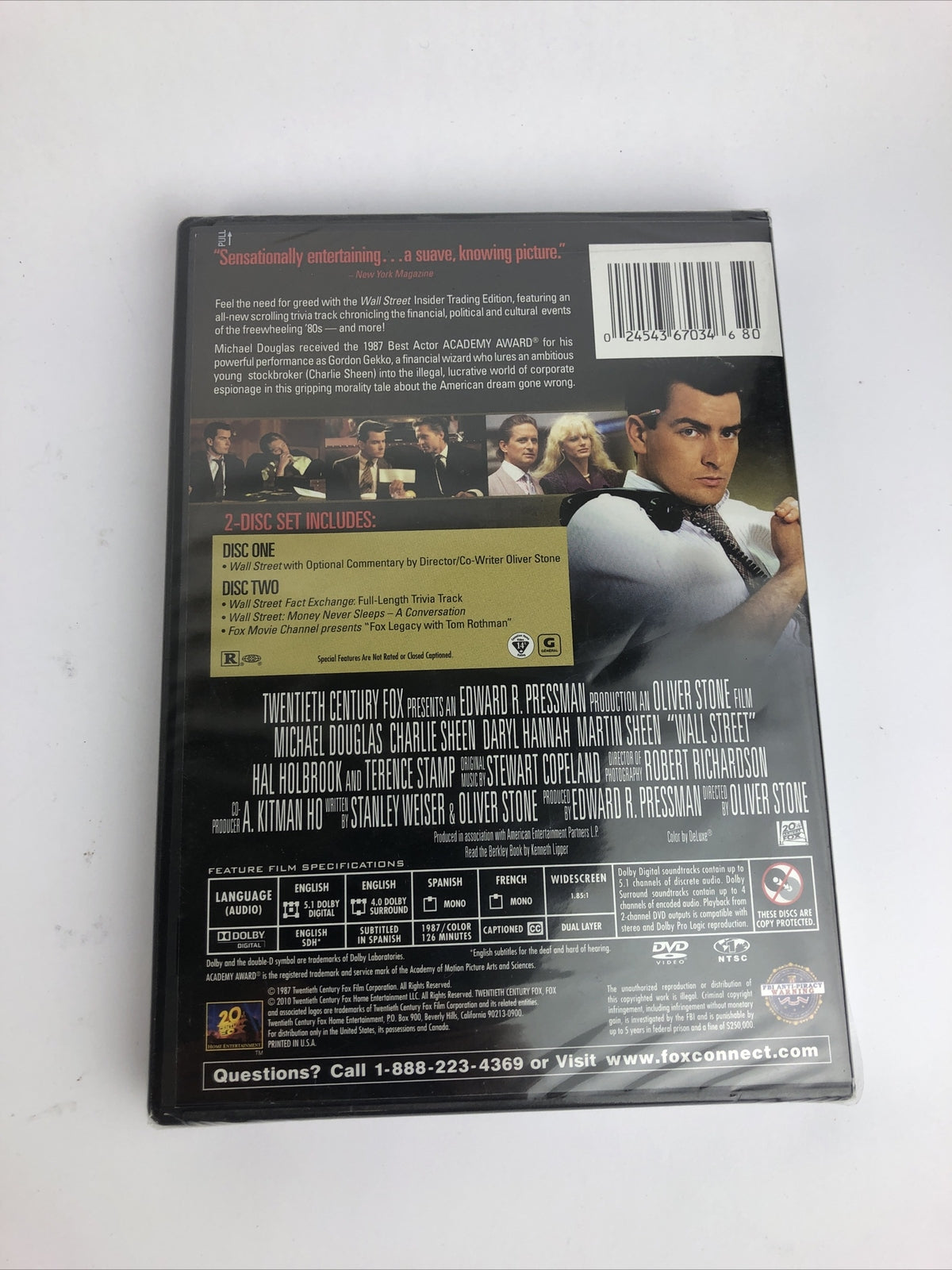 Wall Street DVD - Wall Street Movie - Michael Douglas Charlie Sheen - NEW SEALED