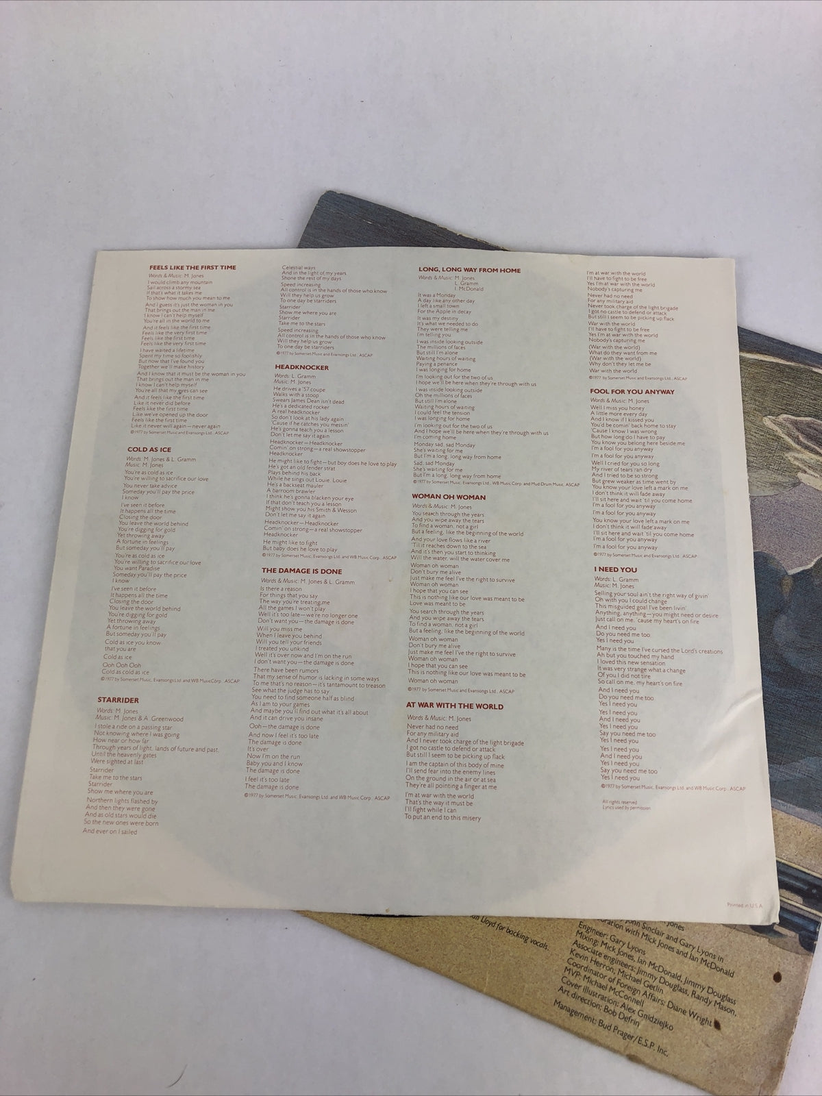 FOREIGNER 1st LP w Hype Sticker-1977 Atlantic 18215 *VGC* Free Shipping