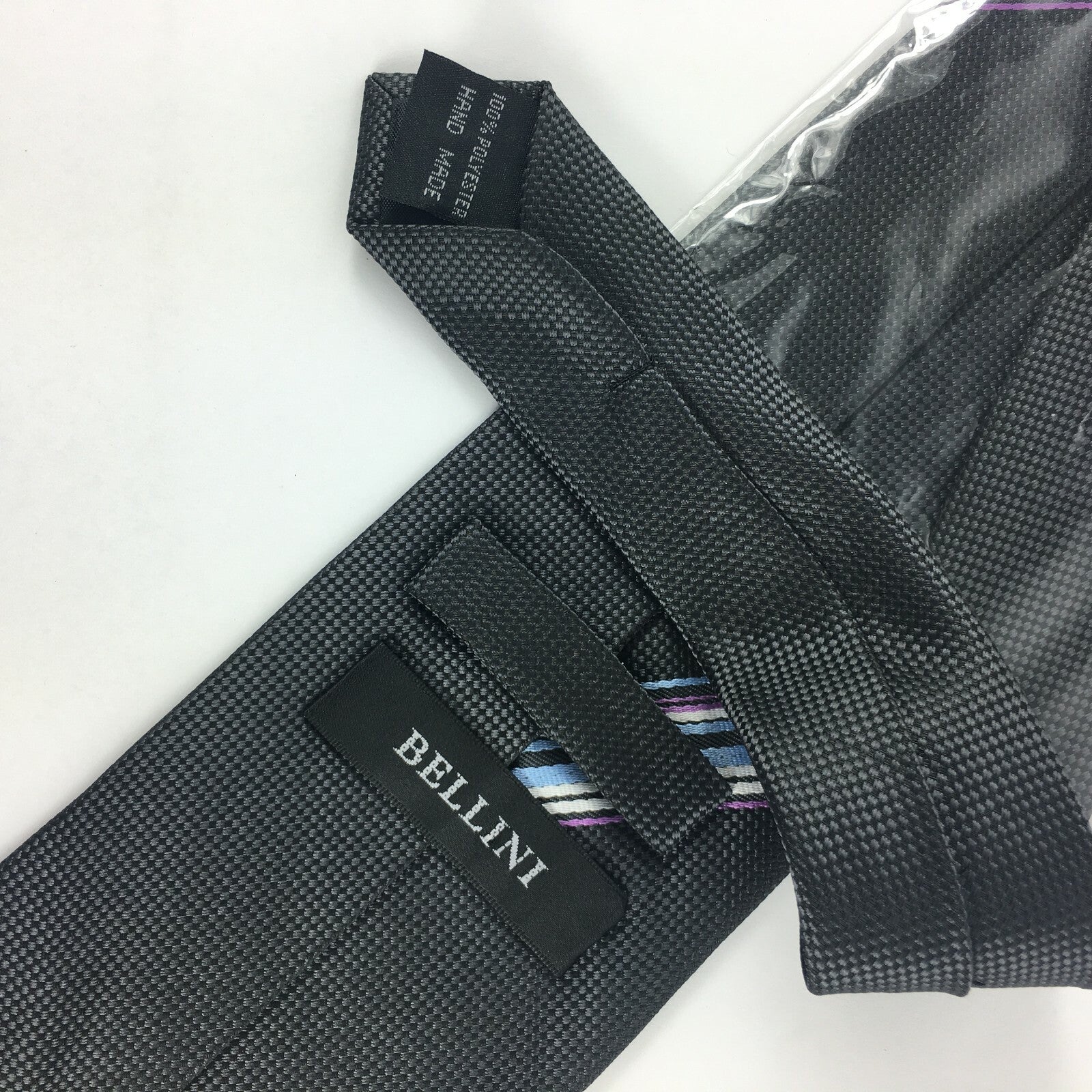 Genuine Bellini 100% Silk Handmade Stylish Formal/Casual Tie Black Dotted