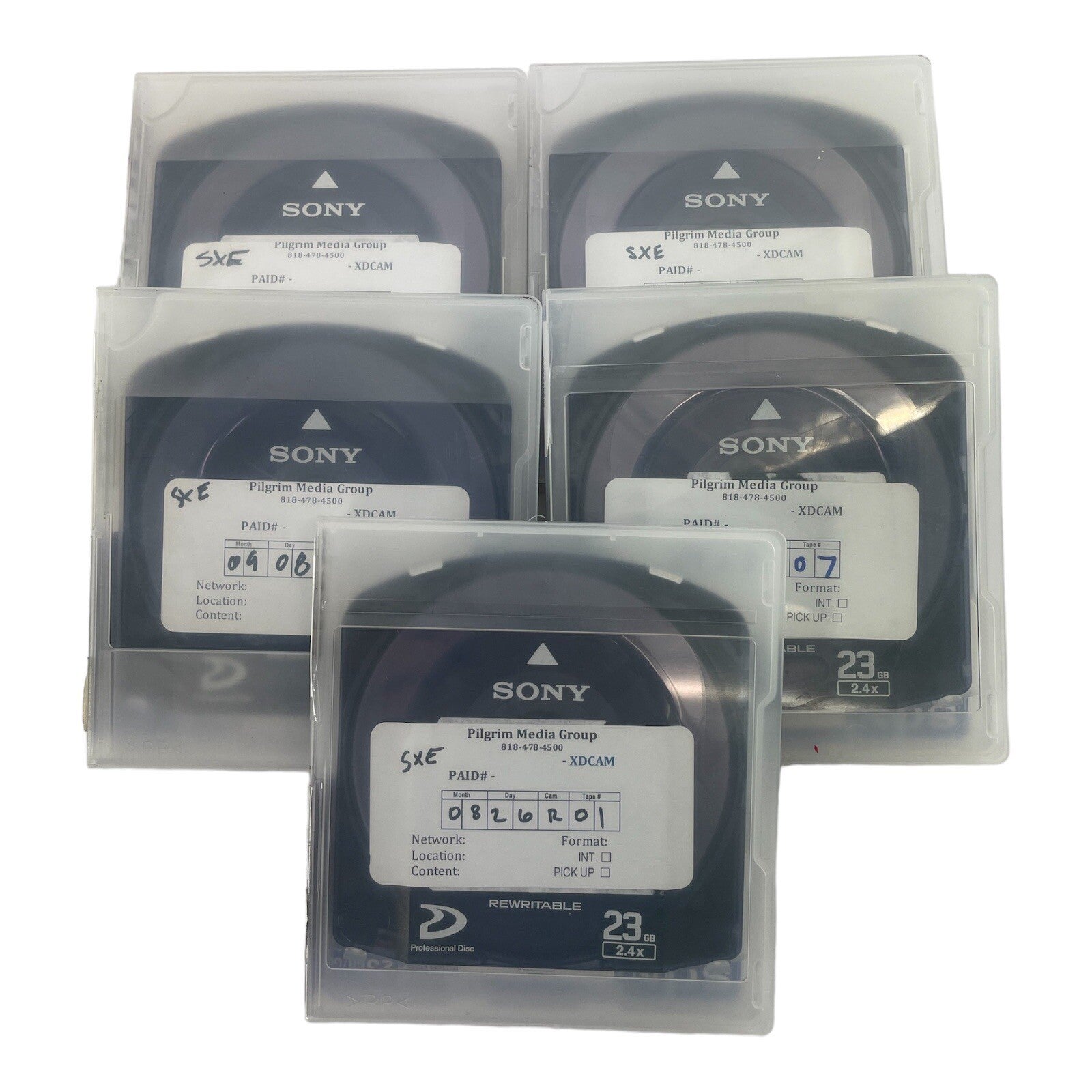 Lot of 5: Sony PFD23A 23GB Rewritable Professional Optical Disc for XDCAM 5-pack