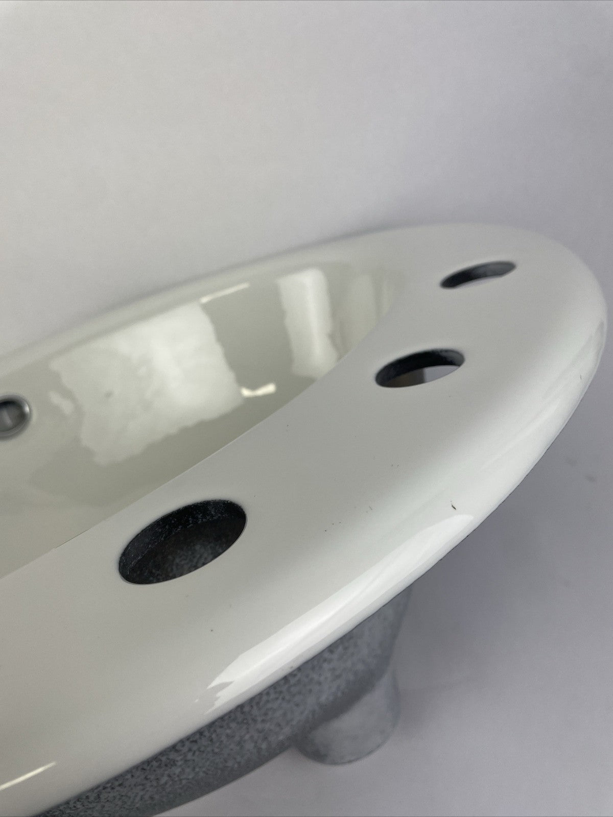 KOHLER K-2904 Farmington white cast iron drop in bathroom sink 8 inch widespread faucet centerset NOS