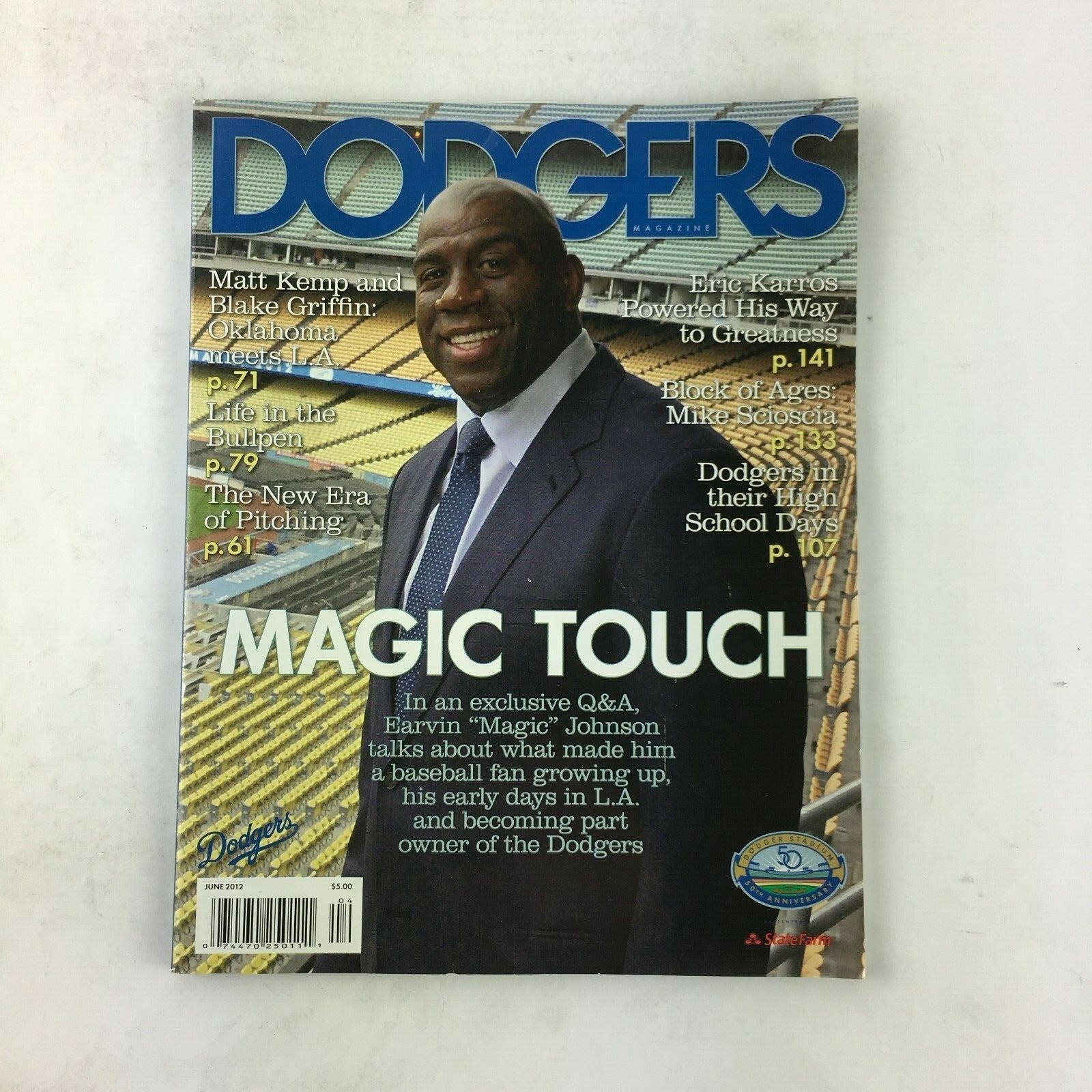 June 2012 Dodgers Magazine Magic Touch Matt Kemp&Blake Griffin Oklahoma