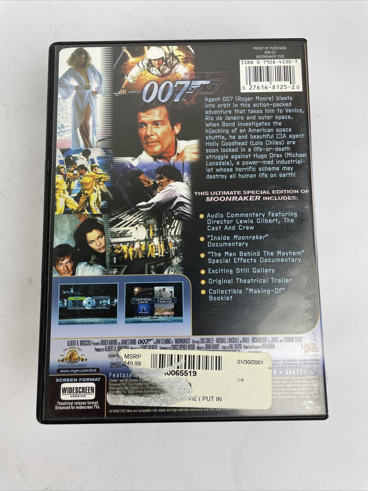 James Bond 007 Special Edition DVD Lot of 4 Moonraker Dr. No Tomorrow Never Dies