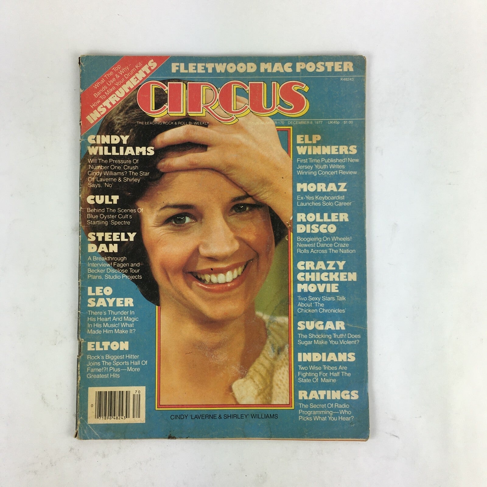 December 8,1977 Circus Magazine Cindy Williams Cult Steely Dan Leo Sayer Elton