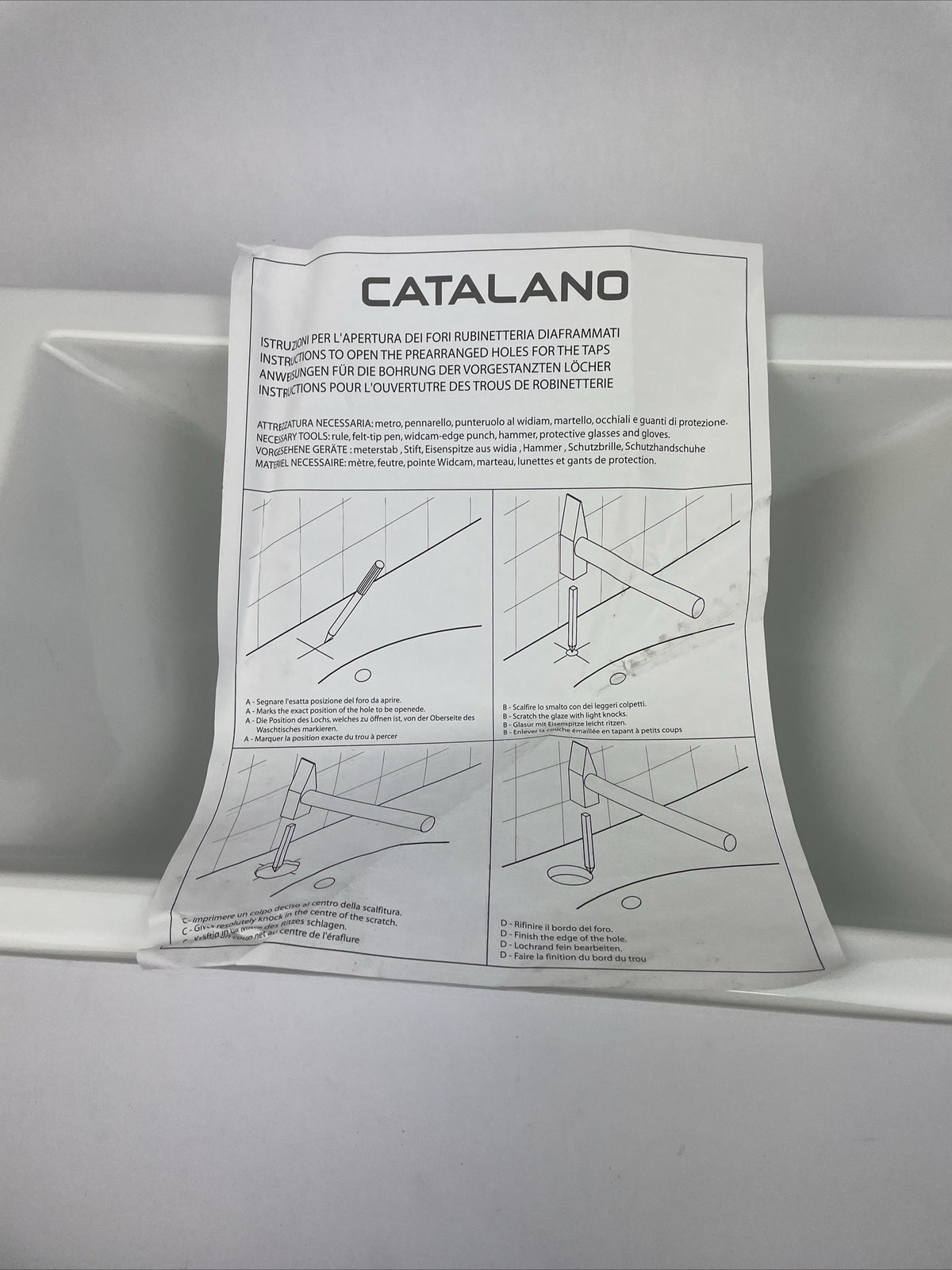 CATALANO Lavabo 50 Designer Wash Basin Art 25VE Glossy White - Made in ITALY