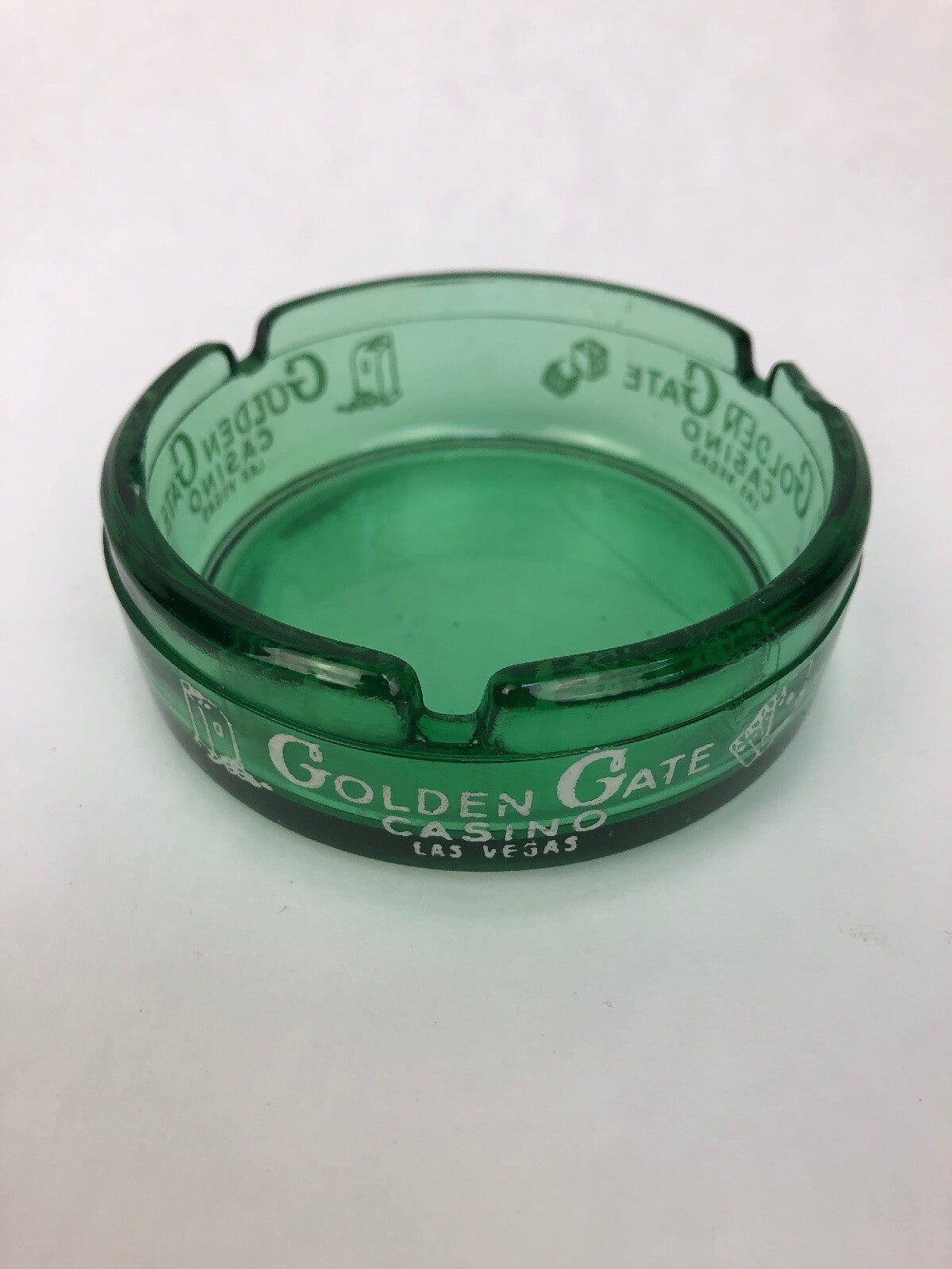 Vintage RARE Golden Gate Casino Las Vegas light green ash tray - FSTSHP