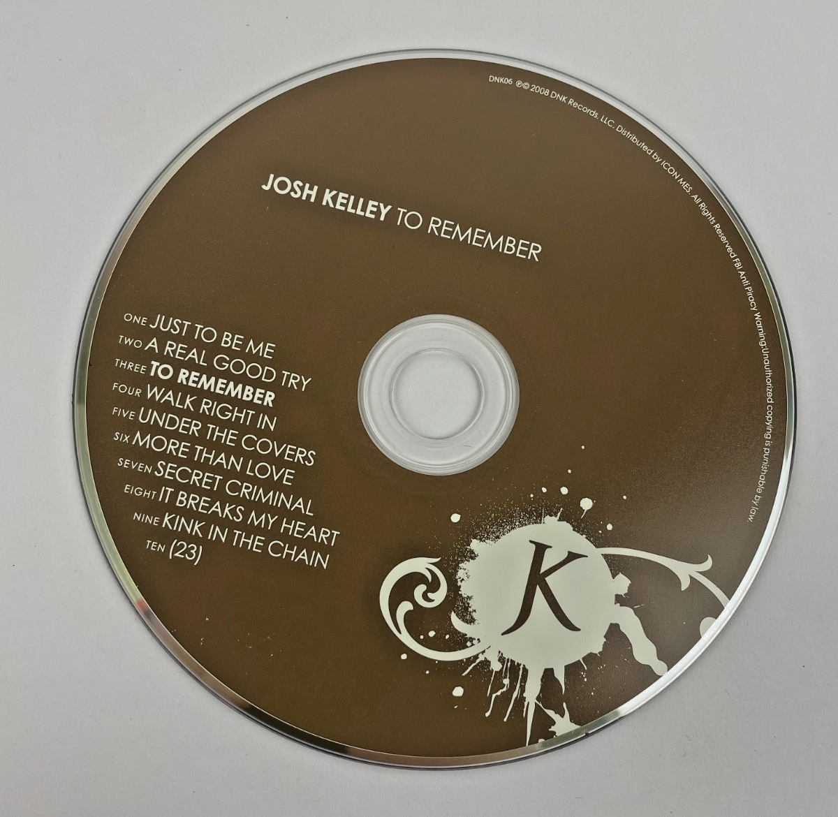 To Remember by Josh Kelley Digital Audio CD DNK Records 2008