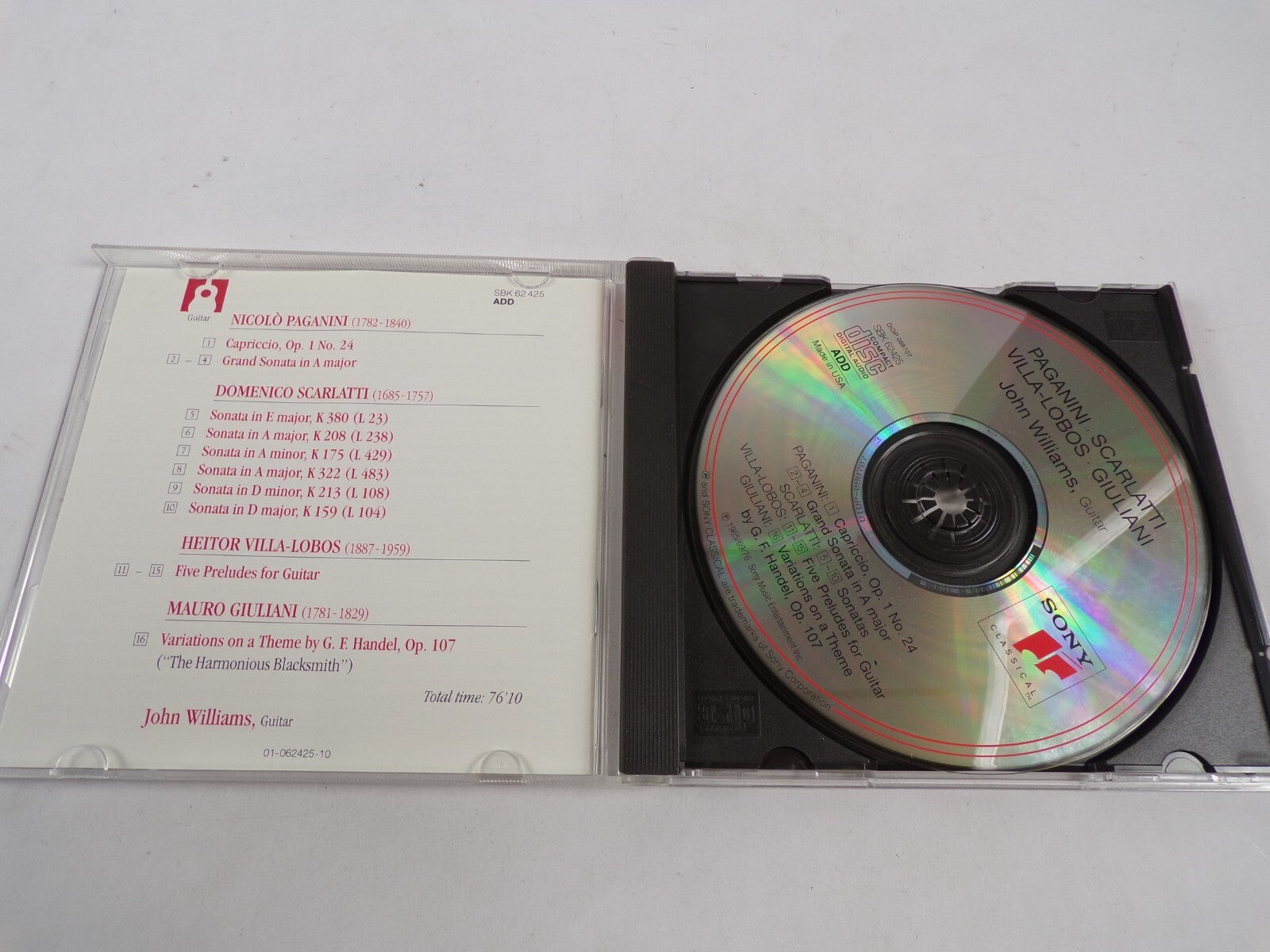 Jobn Williams Guitar Recital Paganini Scarlatti Giuliani and Villa- Lobos CD#44