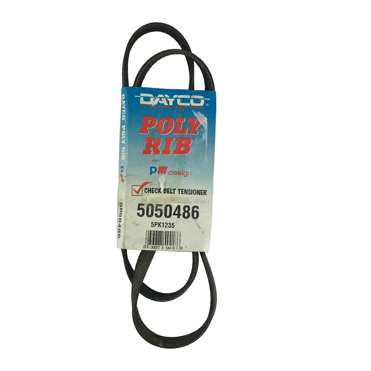 Dayco 5050486 5PK1235 Poly Rib serpentine belt OEM replacement 5-rib automotive accessory drive belt EPDM construction A10.
