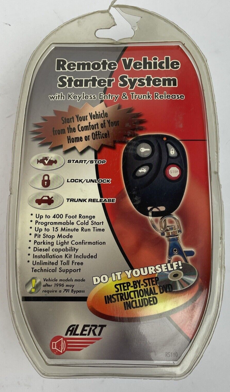 Alert Remote Vehicle Starter System model RS110 - NOS Sealed - Easy To Install