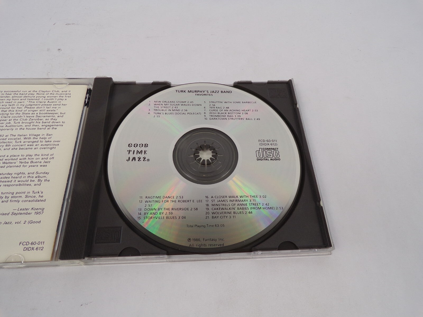 Turk Murphy's Jazz Band Favorites Over 60 Minutes Of Music New Orleans StomCD#68