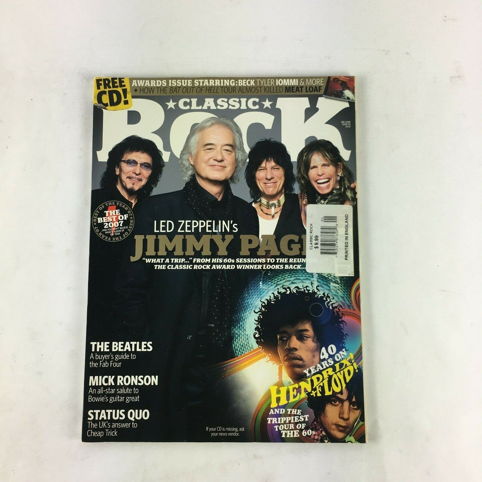 January 2008 Classic RockMagazine Jimmy Page Led Zeppelin's The Beatles MeatLoaf