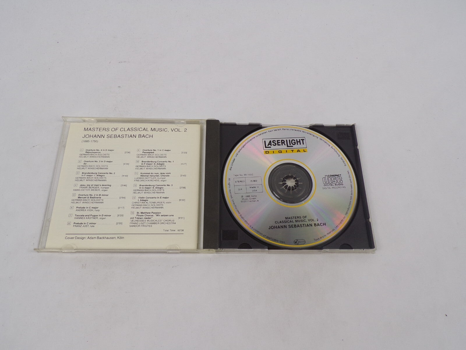 Masters Of Classical Music JS Bach Prelude in C minor Violin Concerto CD#71