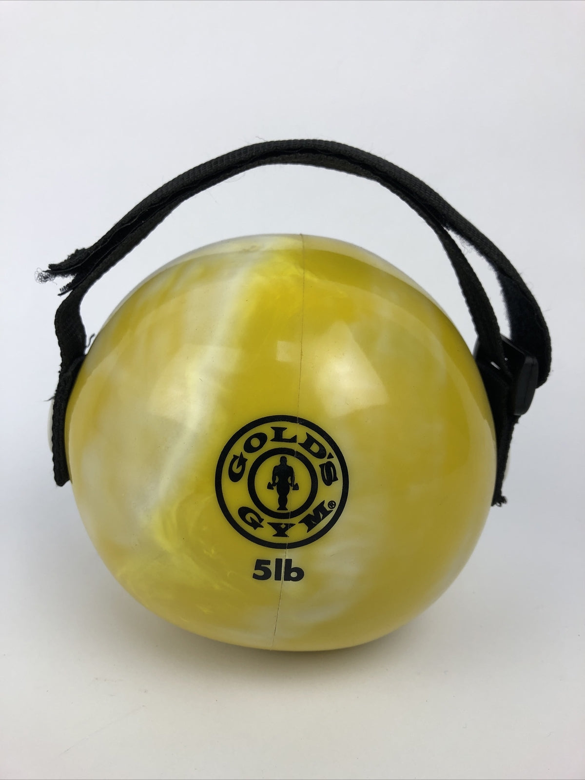5 Lbs Golds Gym Black Yellow Soft Weighted Medicine Ball Handle Home Gym Workout
