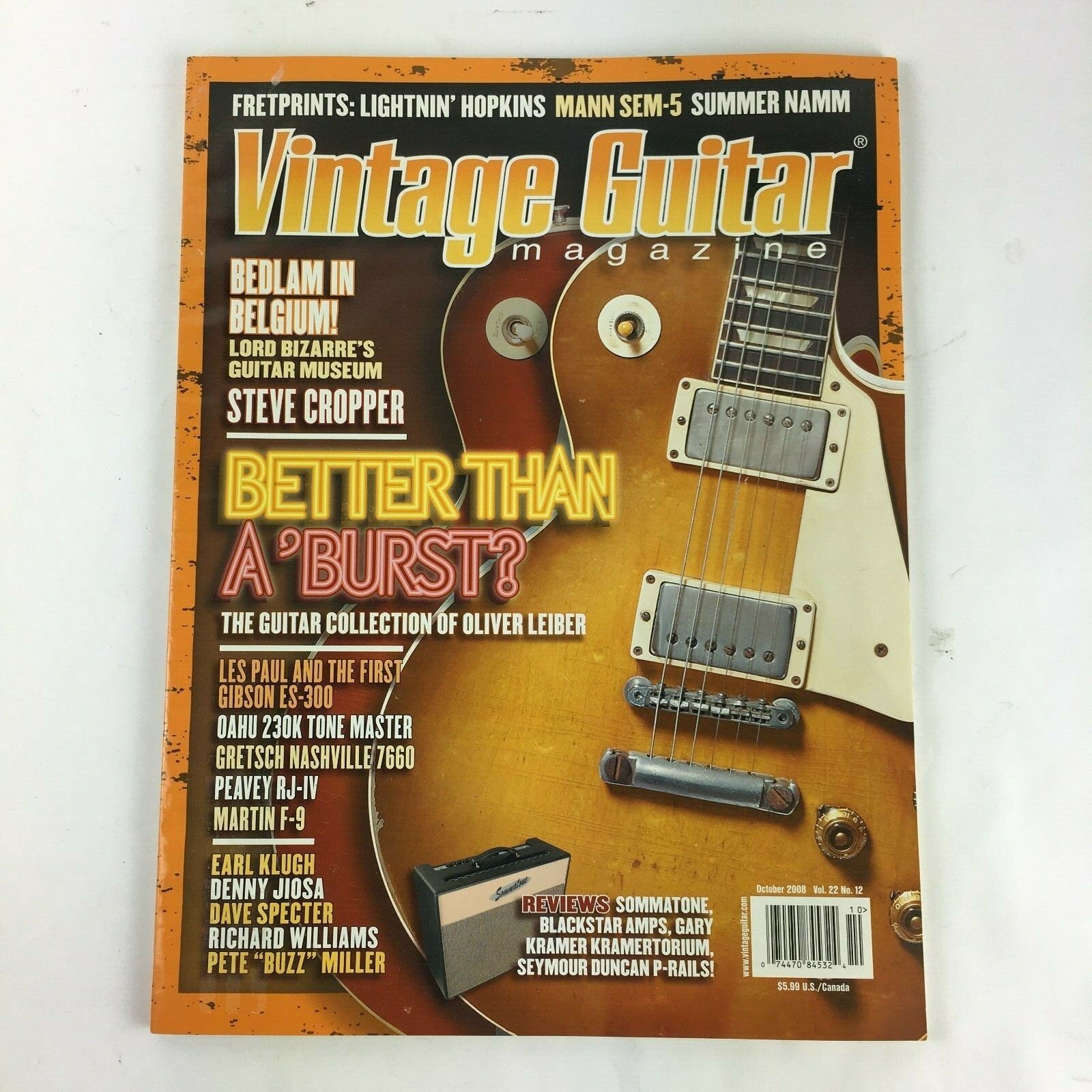 October 2008 Vintage Guitar Magazine Better Than A' Burst ? Bedlam In Belgium