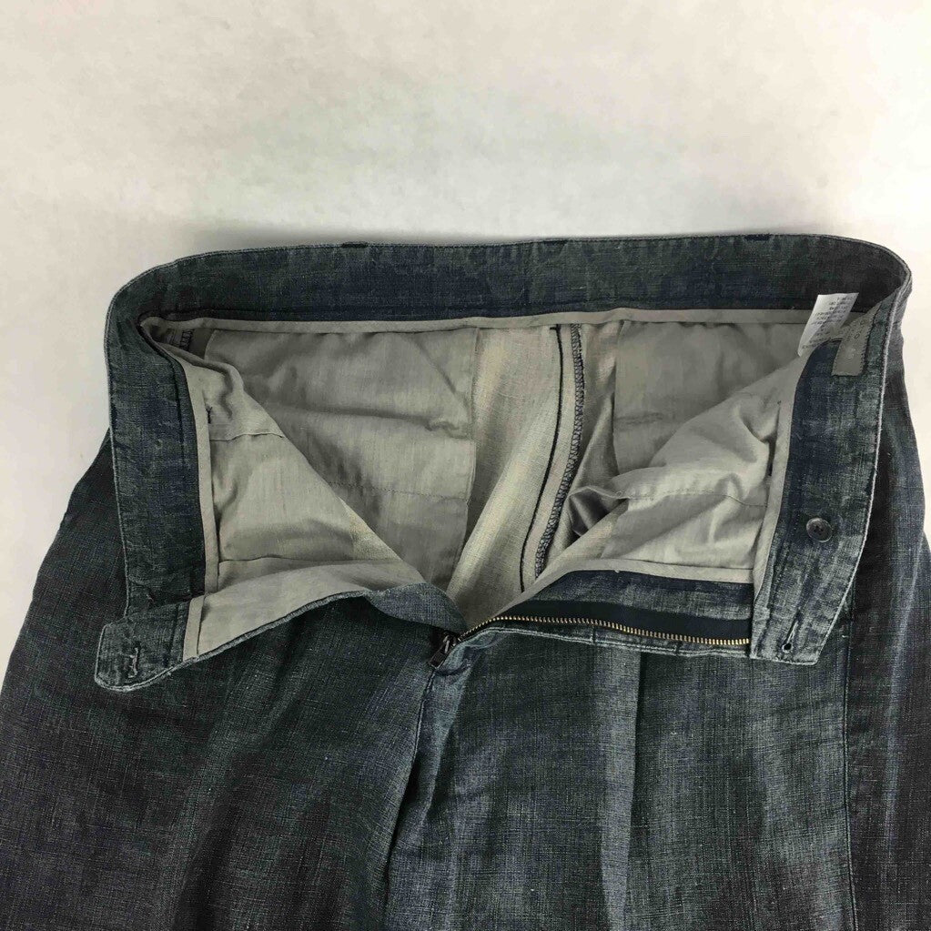 Marzotto Lab Mens Casual Pants Black Side Pockets Zip Fly Flat Front Trousers 36