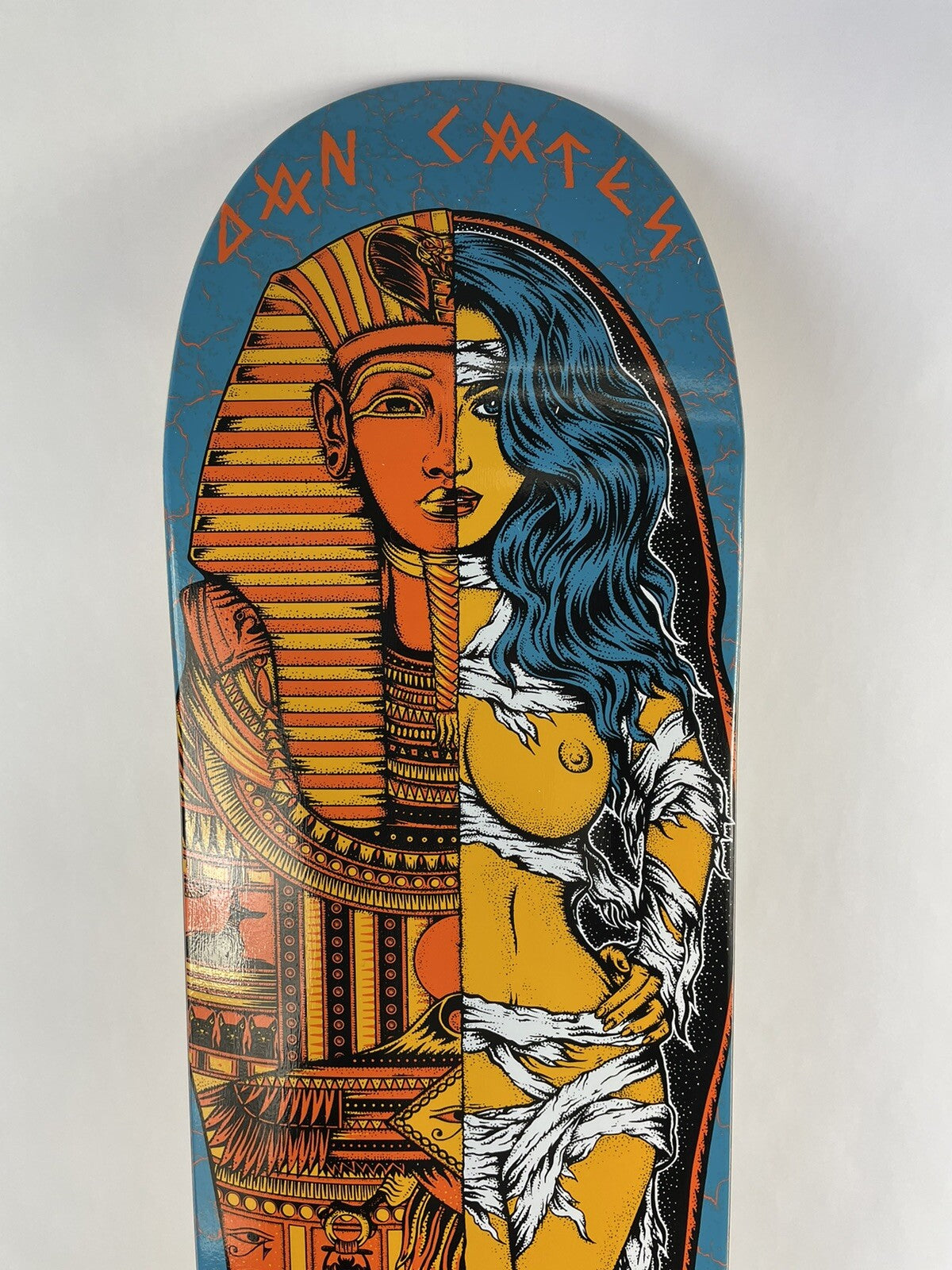 Dan Cates BLUE Mummy Pro deck Death Skateboards 8.125" with grip & free shipping