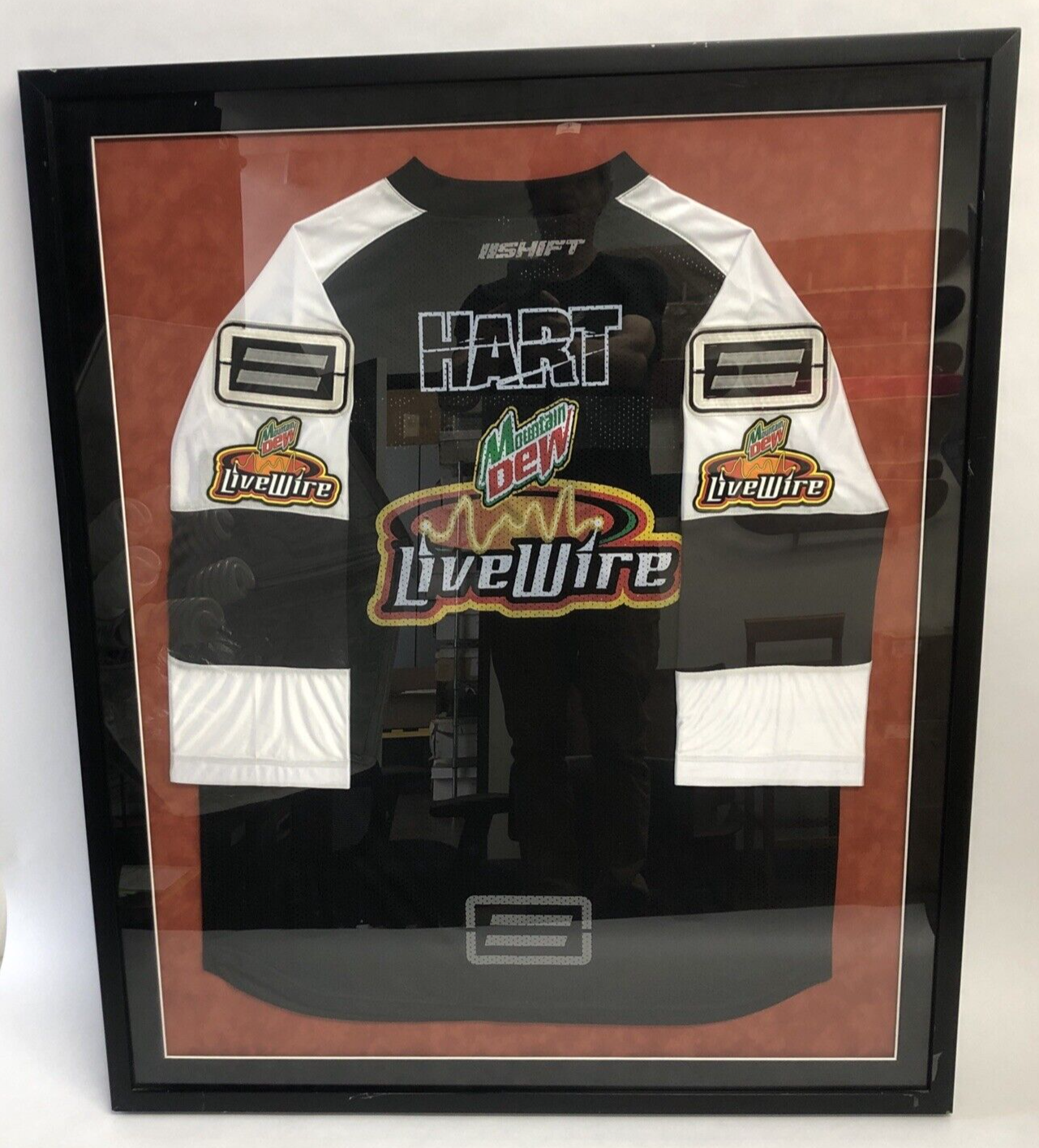 Carey Hart Mountain Dew Livewire Shift Motocross Jersey Matted and Framed - 1/1