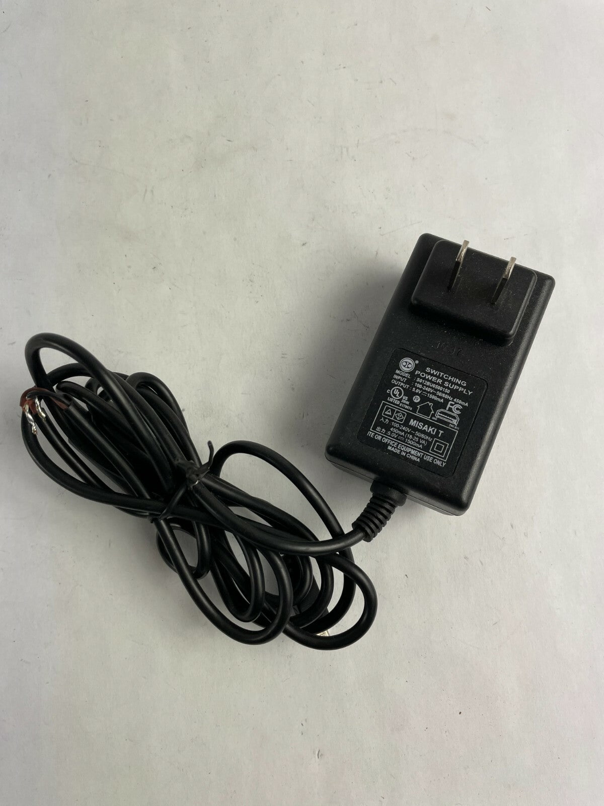 Genuine Ac Adapter S012BU0500150 Output 5 V 1500 mA Power Supply Adapter A84