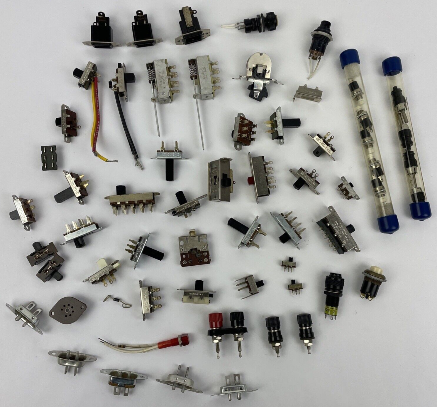 Lot of 50+ Assorted Vintage Electrical Switches STACKPOLE + More LOOK