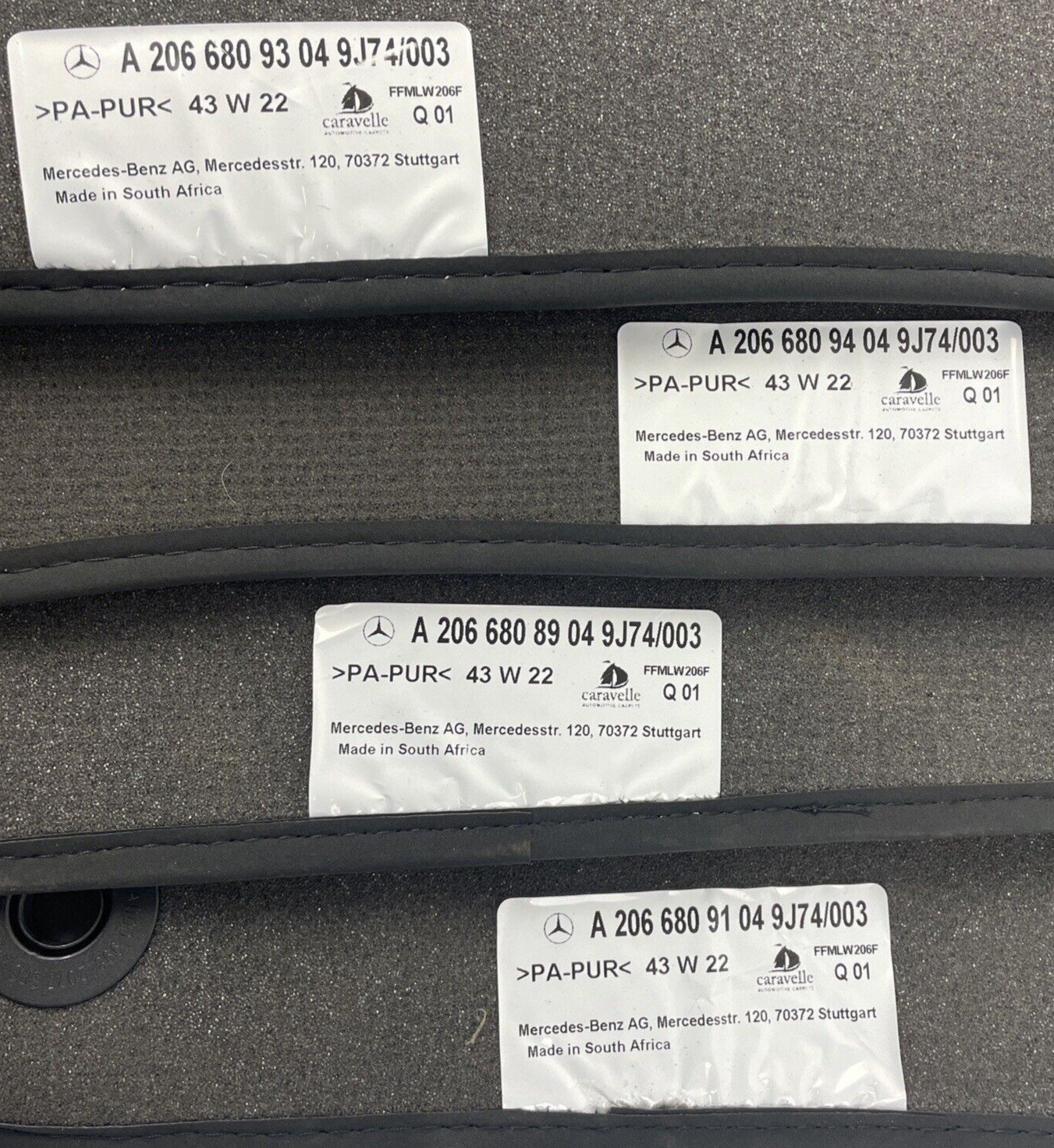 Mercedes C300 carpet floor mat set OEM