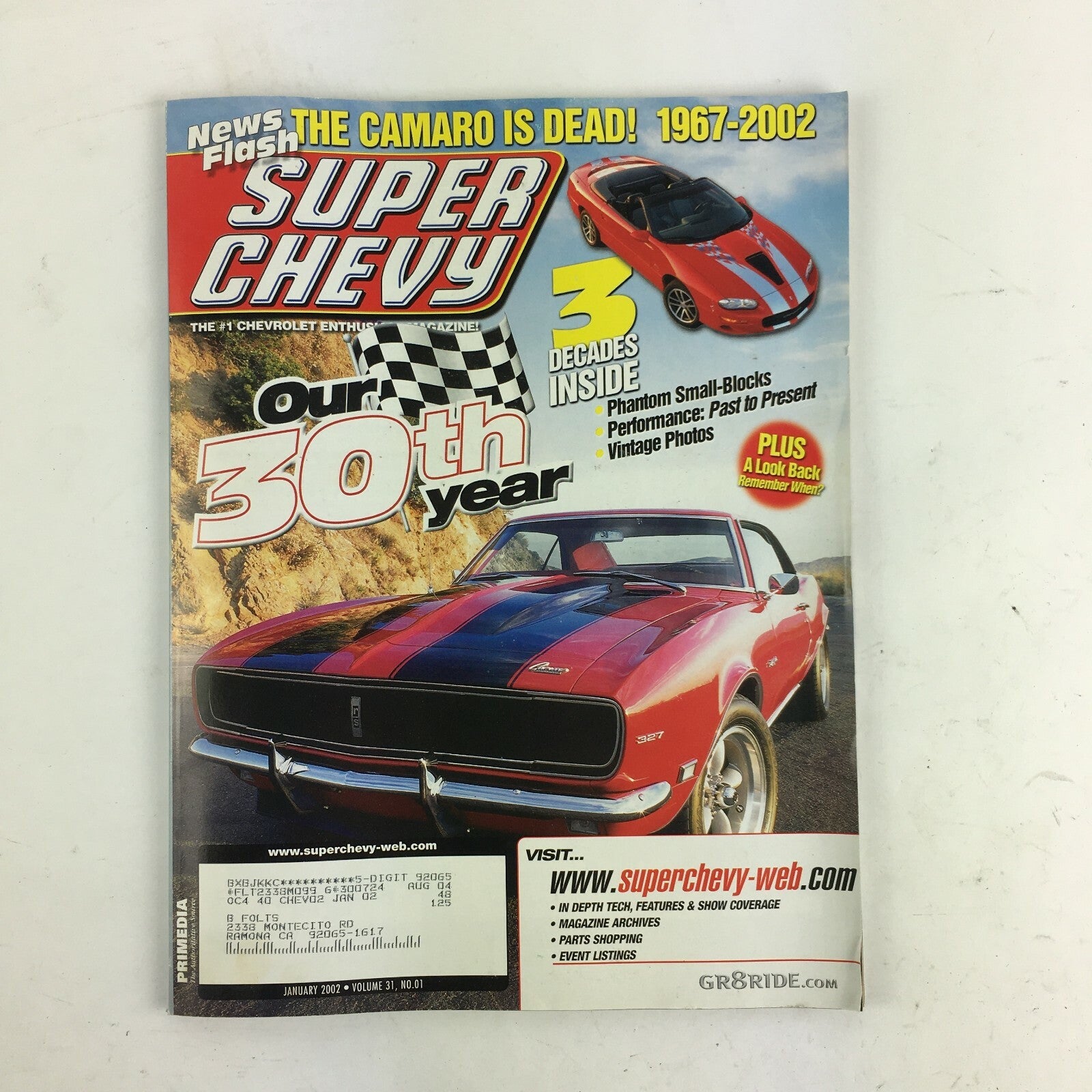 January 2002 Super Chevy Magazine The Camard is Dead! Our 30th Year